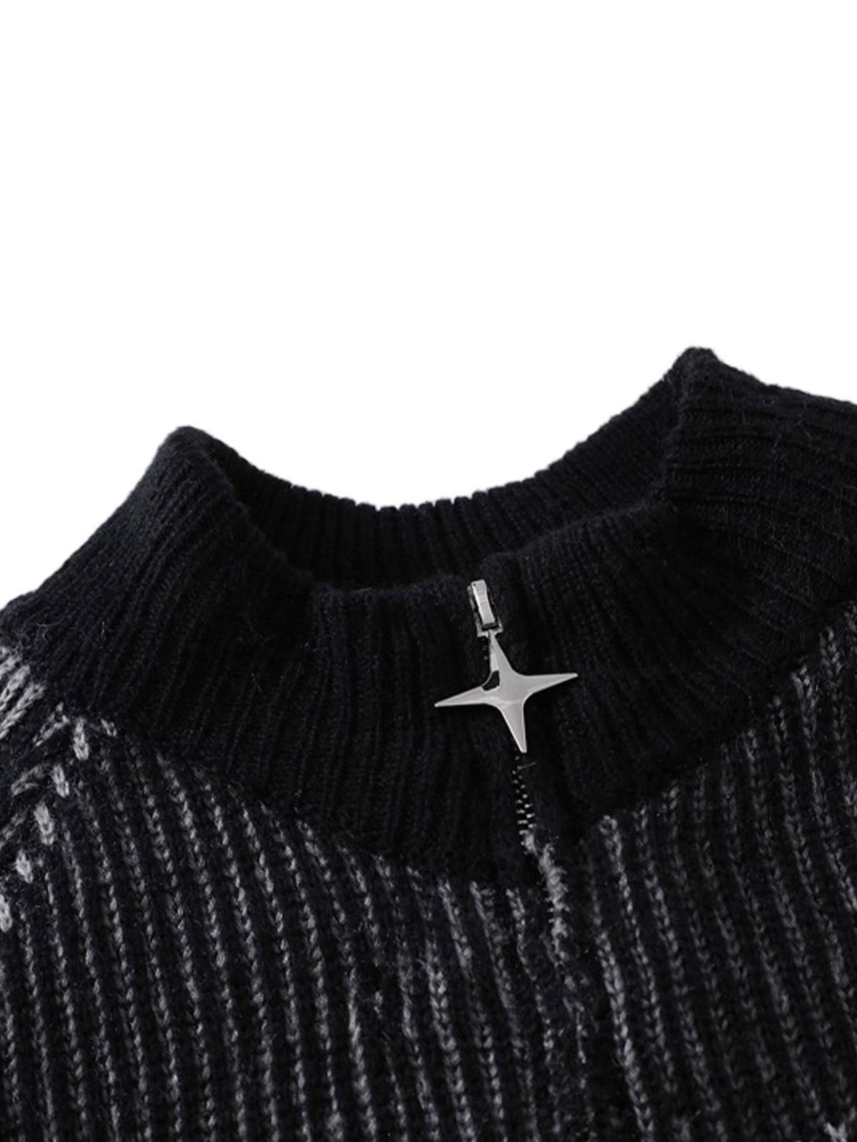 Zip-Up Cardigan Sweater – Stand Collar Knit Style