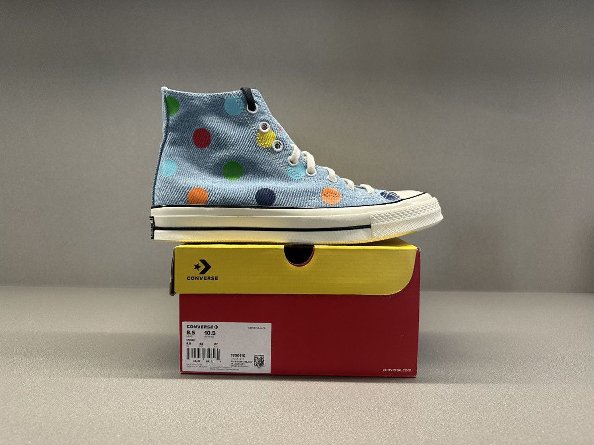 Converse × Golf Wang Converse Chuck Taylor All-Star 70 Hi Golf Wang Denim Polka Size US 8.5 / EU 41-42 - 4 Thumbnail