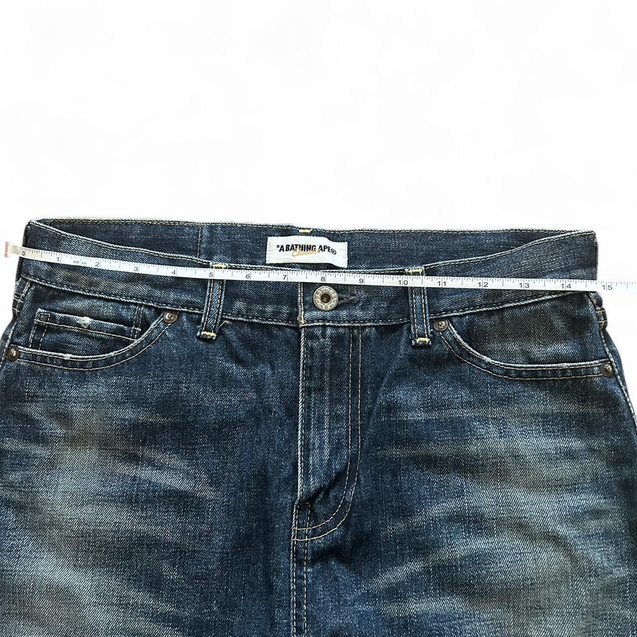 Bape × Vintage Bape Dark Wash Bapehead Denim Skirt Size 29" - 8 Thumbnail