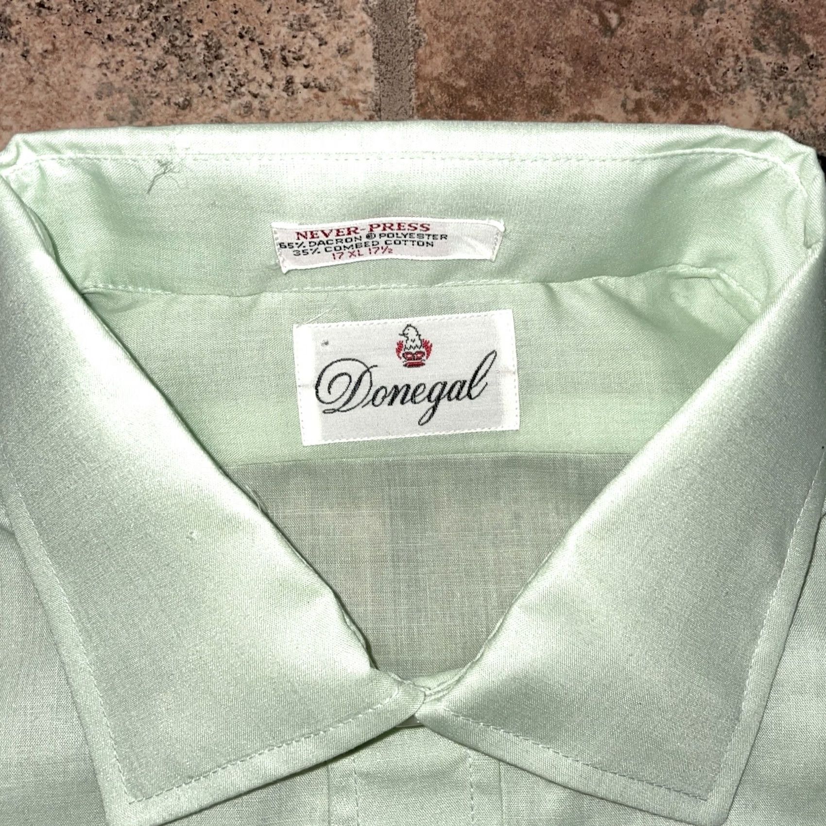 Vintage NWT Donegal Button-Up Shirt Mens XL Green Dacron Blend Short Sleeve Shirt Size US XL / EU 56 / 4 - 3 Thumbnail