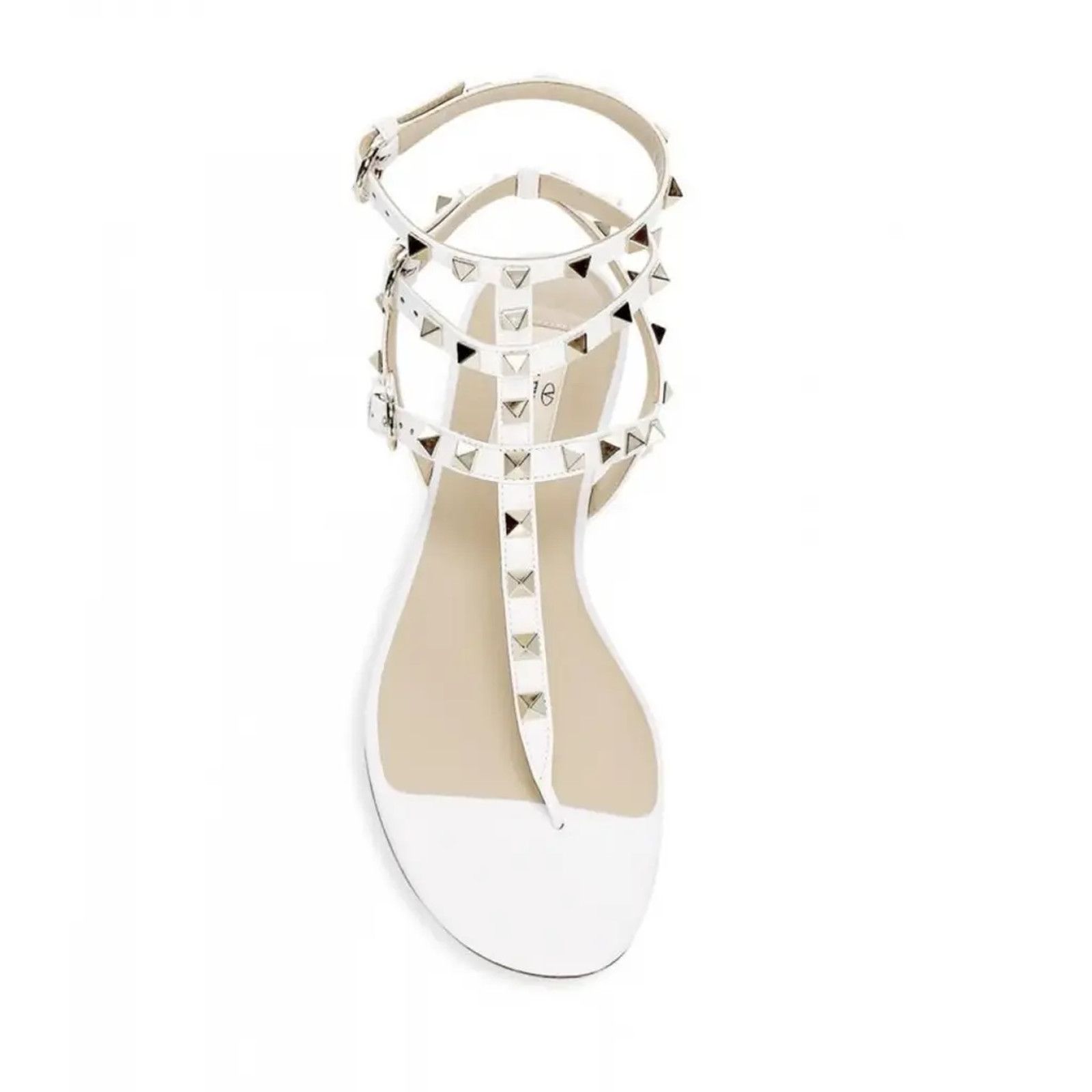 Valentino Valentino Rockstud White Leather Triple Ankle Strap Size US 5.5 / IT 35.5 - 6 Thumbnail