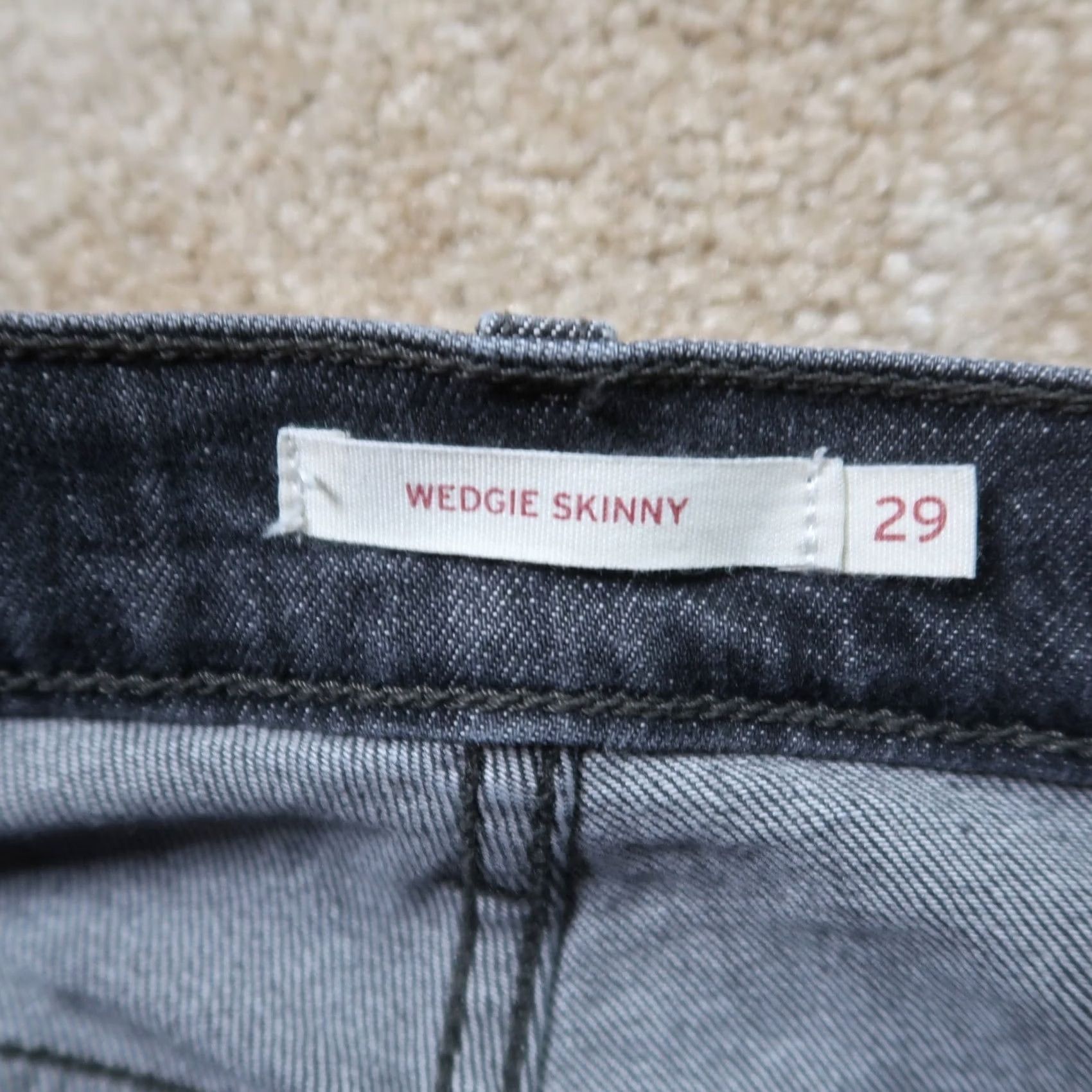Levi's VINTAGE? No. Levi's Skinny Jeans Women 29 Black Denim Stretch Button Fly 5-Pocket High Rise Slim Size 29" - 4 Thumbnail