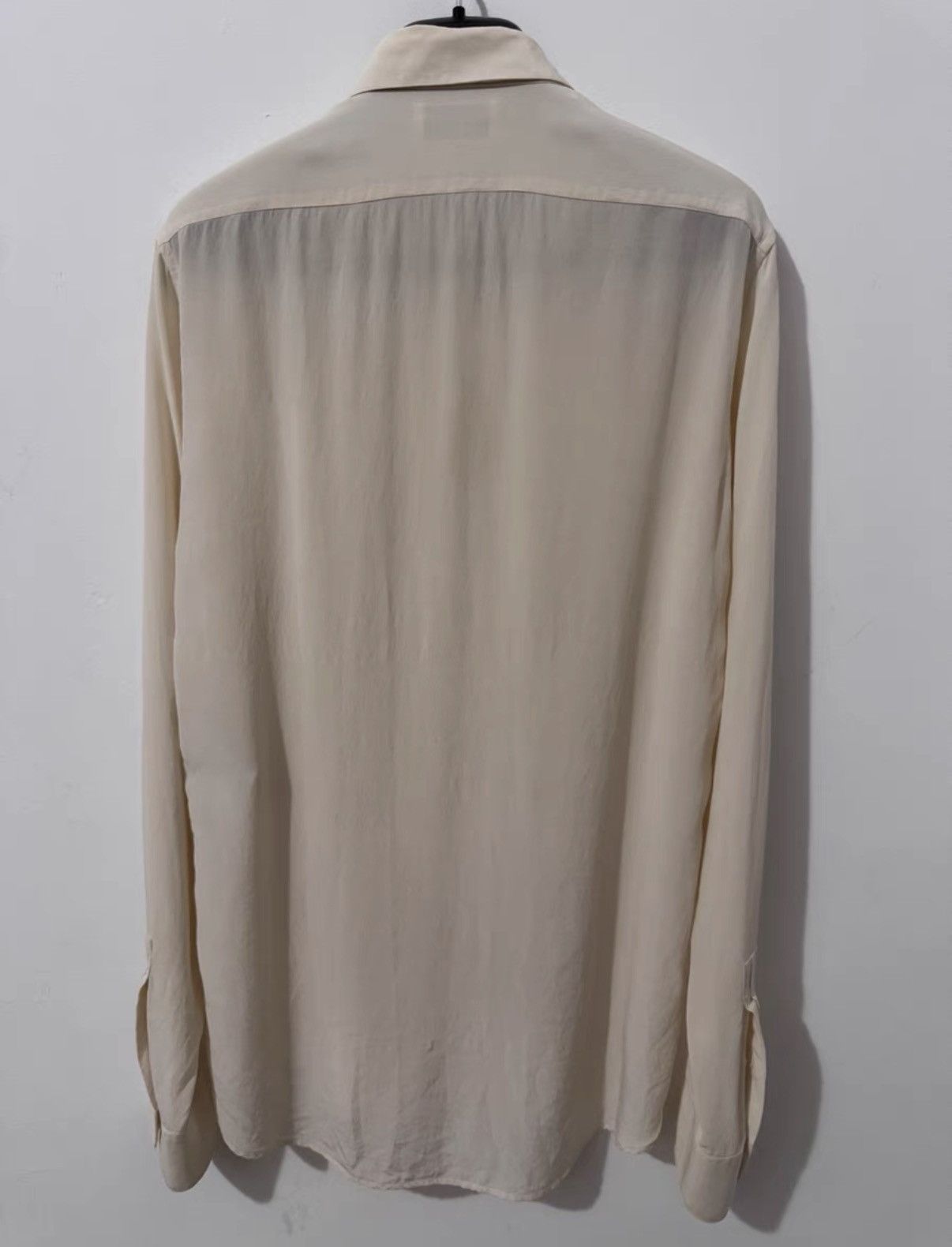 Saint Laurent Paris Saint Laurent 13FW Silk Point Collar Basic Off-White Shirt Size US M / EU 48-50 / 2 - 2 Thumbnail