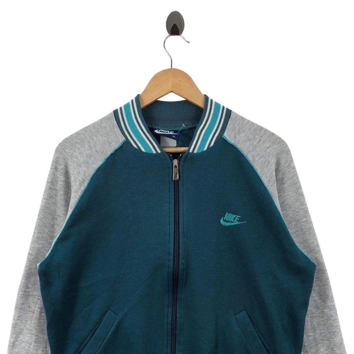 Nike Vintage 80s NIKE BLUE TAG Usa Full Zipper Sweater Size M / US 6-8 / IT 42-44 - 2 Thumbnail