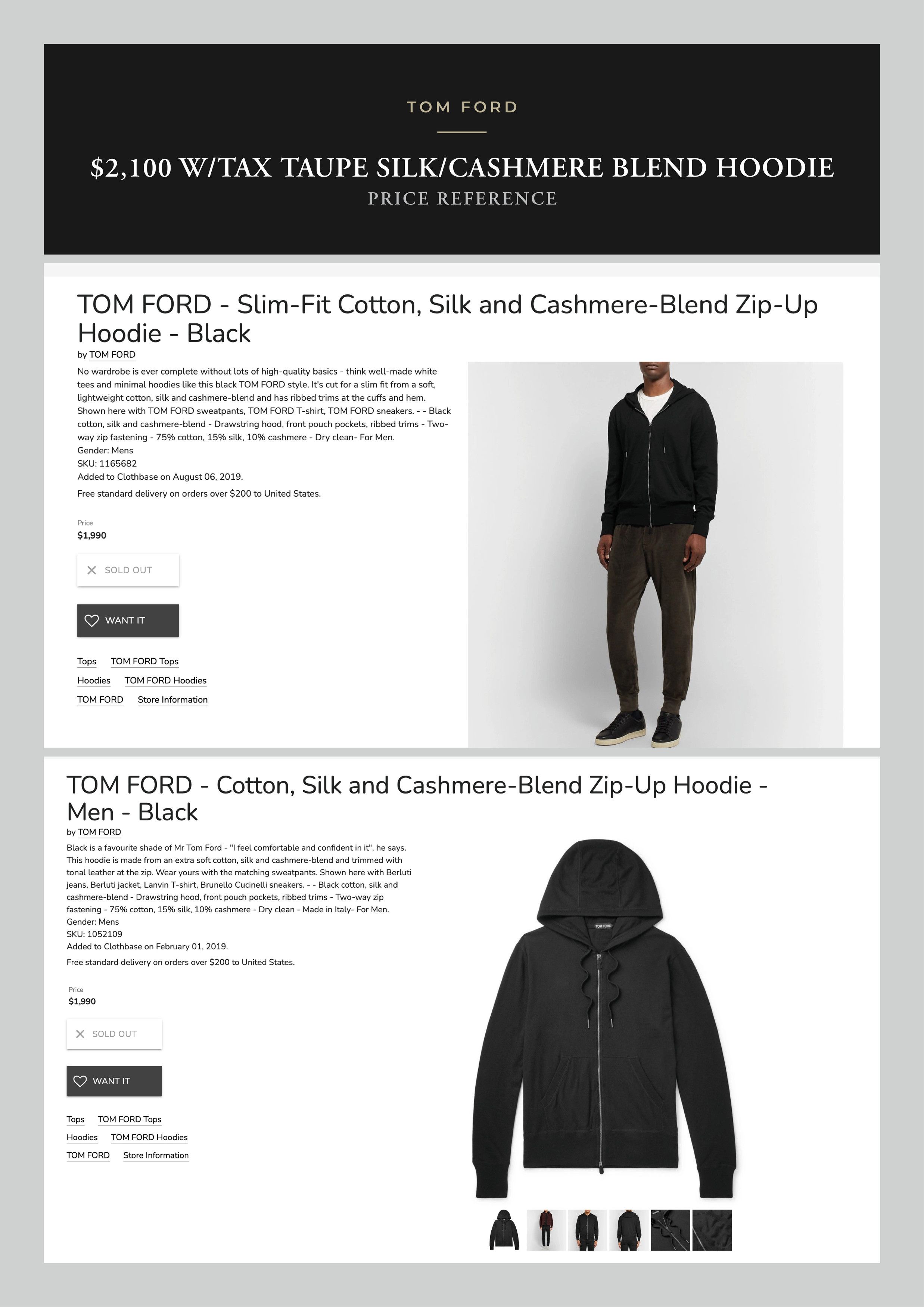 Tom Ford Best Dressed $2,100 TOM FORD Cashmere/Silk Blend Hoodie Size US XL / EU 56 / 4 - 5 Thumbnail