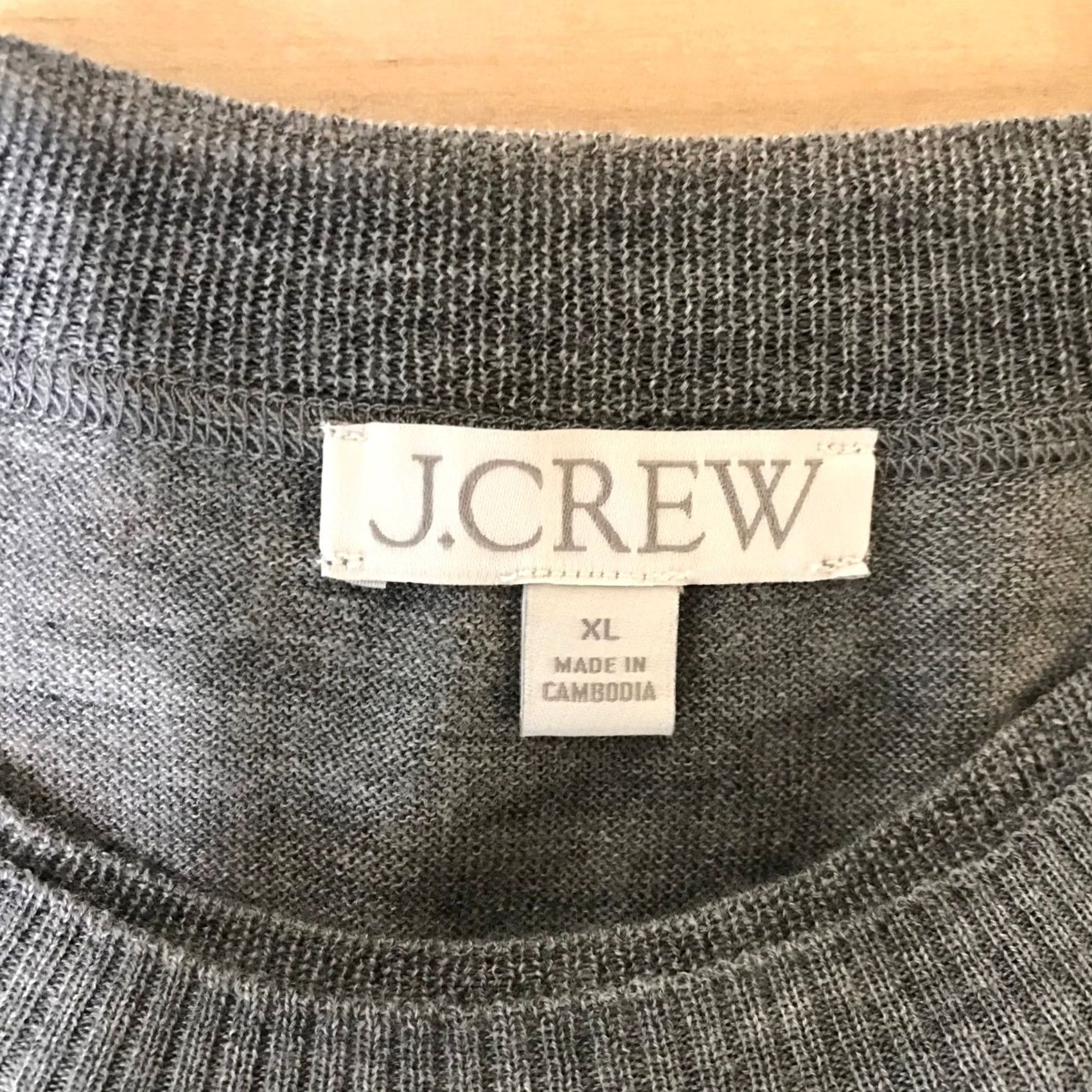 J.Crew J.Crew Mens XL Merino Wool Crewneck Sweater Heather Grey Fine Knit Pullover Size US XL / EU 56 / 4 - 7 Thumbnail