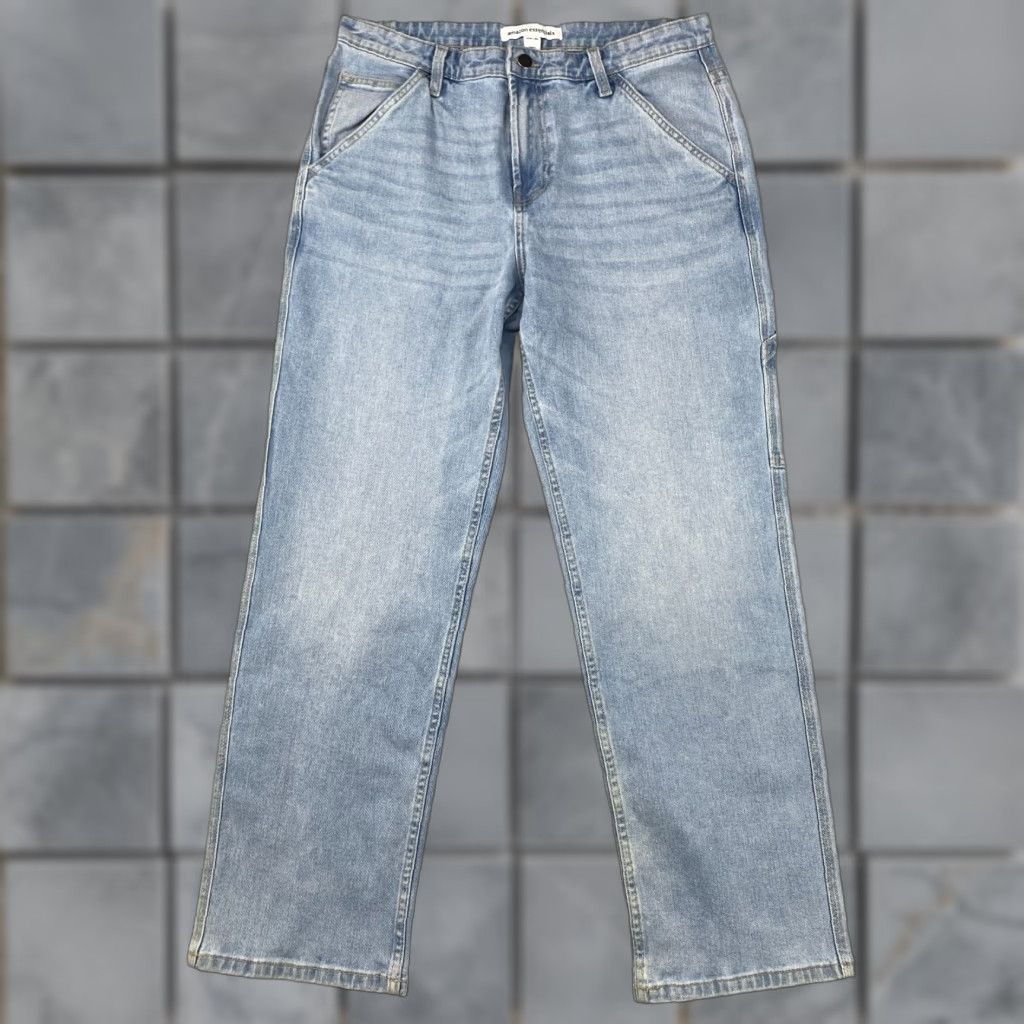 Essentials Amazon Jeans Mens 34X30 Blue Slim Straight 5-Pocket Denim Stretch Available in Regular Size Mens Size US 34 / EU 50 - 1 Thumbnail