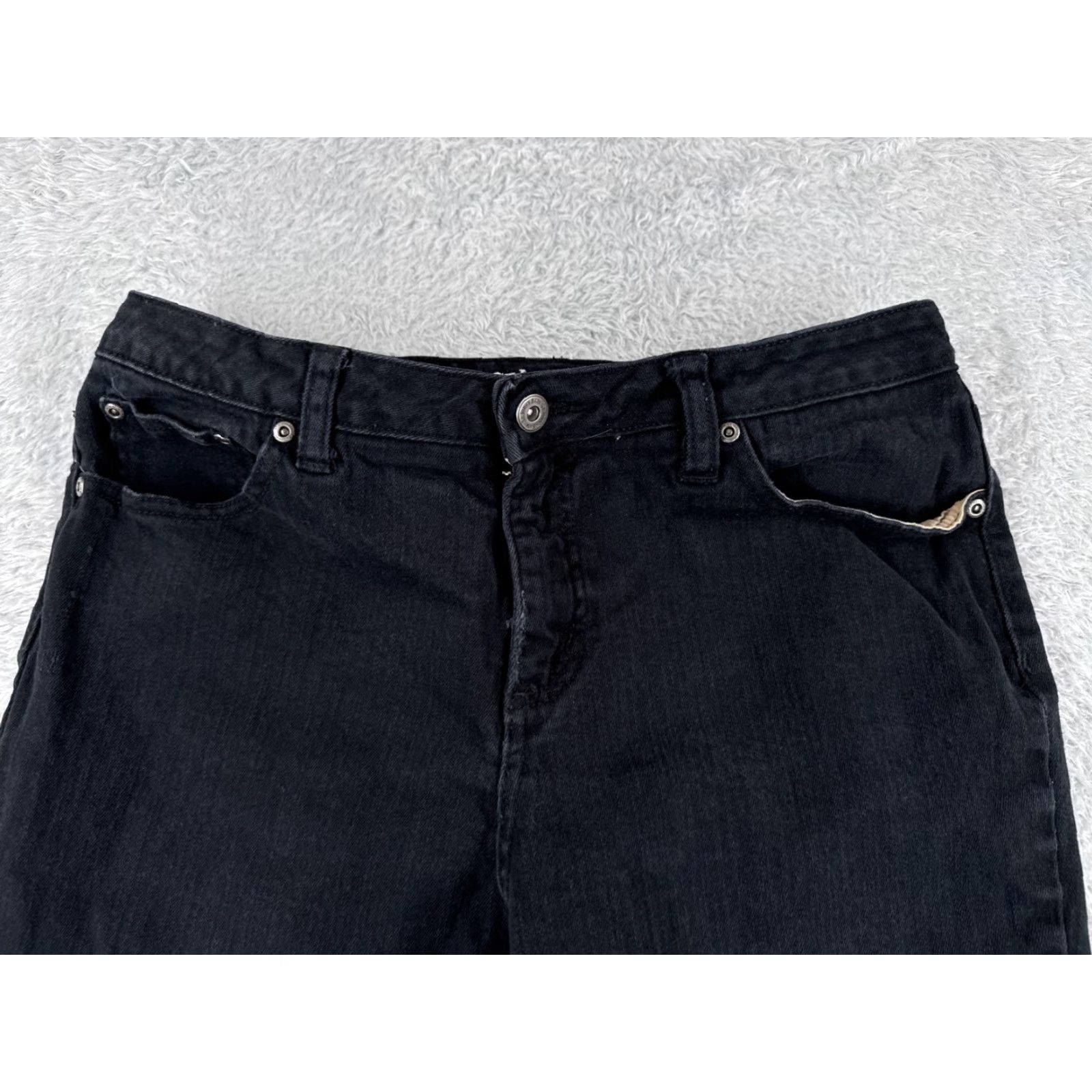 Vintage St. Johns Bay Jeans Womens 10 Black Denim Bootcut 28x28 5-Pocket Size 32" / US 10 / IT 46 - 4 Thumbnail