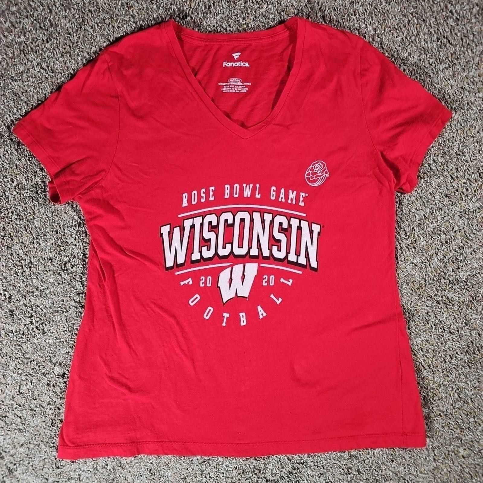 Other Fanatics XL Vneck WI Badgers 2020 Rose Bowl Tshirt Size XL / US 12-14 / IT 48-50 - 1 Thumbnail