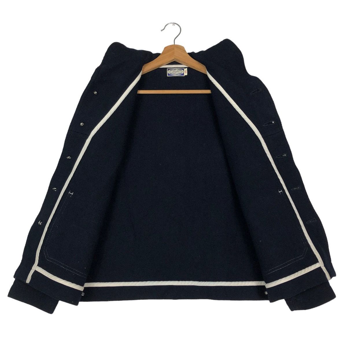 Sugar Cane 🔥VINTAGE CROPPED WOOL JACKET SUGAR CANE SC11635 Size XS / US 0-2 / IT 36-38 - 12 Thumbnail