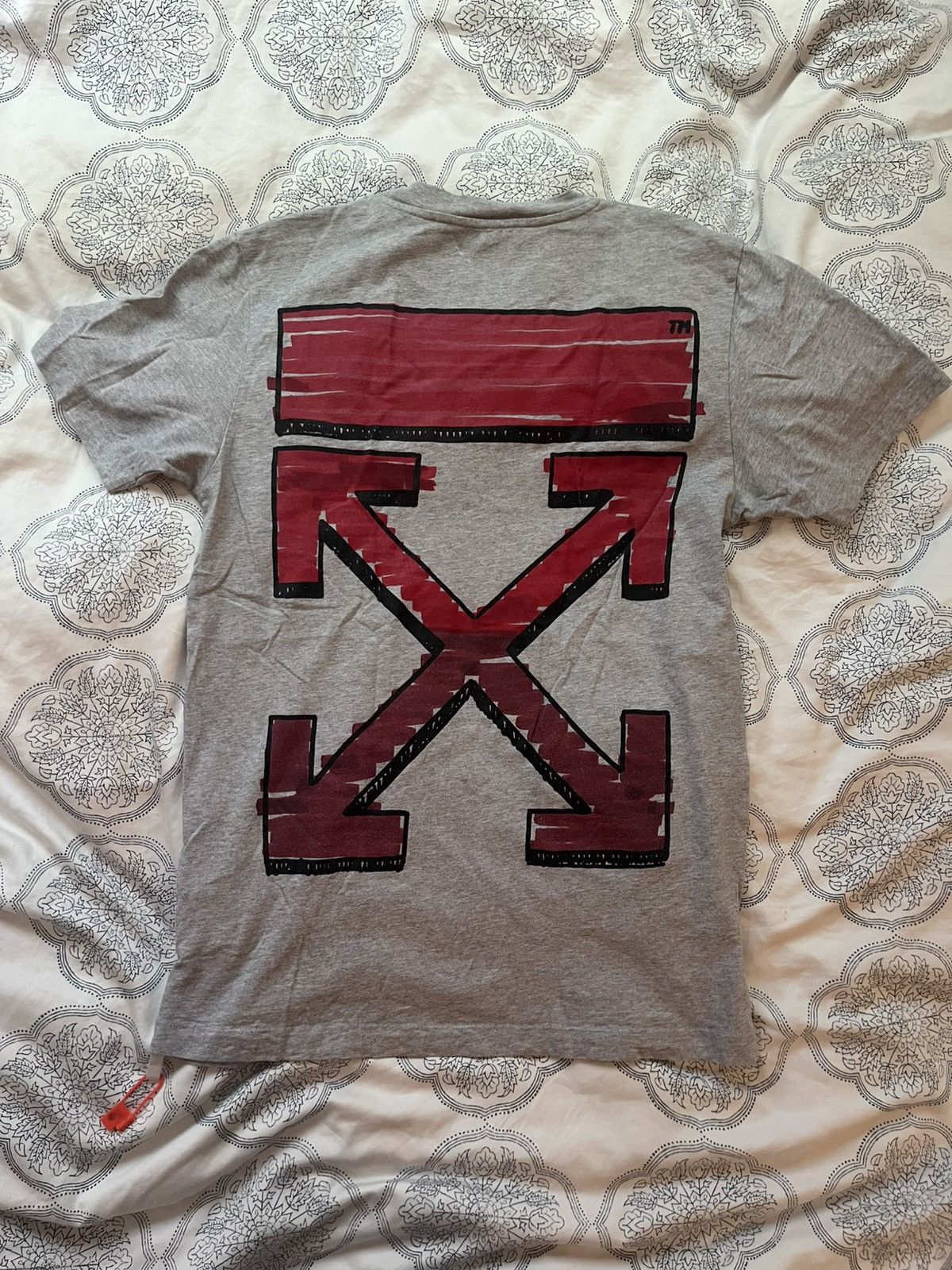 Off-White Off White Grey Graffiti T Shirt Size US M / EU 48-50 / 2 - 2 Thumbnail