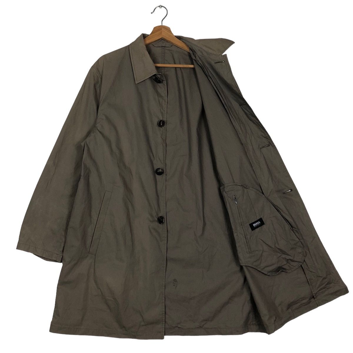 Hugo Boss 🔥Rich Brown - Fly Coats Long Jacket Hugo Boss Double Collar Size US M / EU 48-50 / 2 - 9 Thumbnail