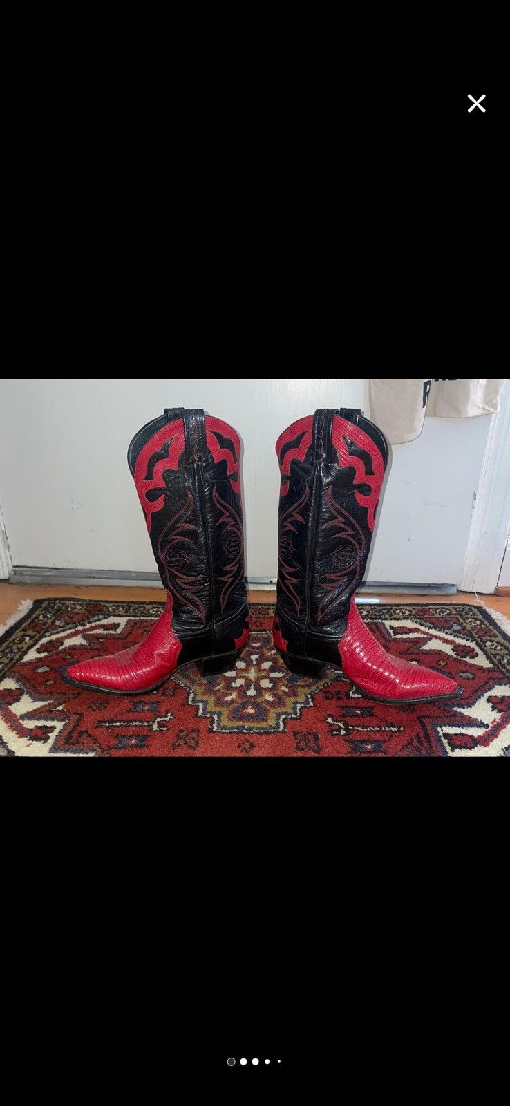 Tony Lama Vintage Western Tony Lama Royal Red Lizard Cowboy boots Size US 8 / IT 38 - 1 Thumbnail