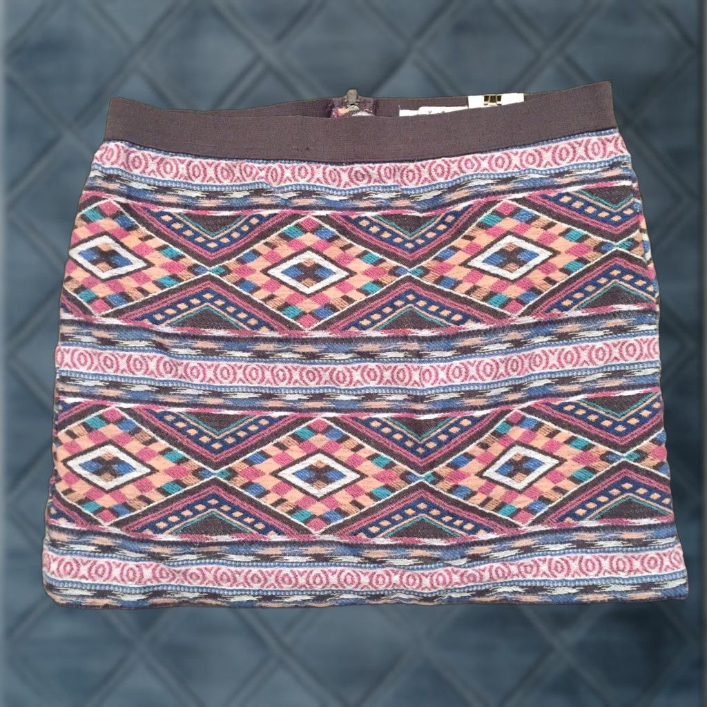 American Eagle Outfitters American Eagle Outfitters Skirt Women Short Multicolor Geometric Pencil Size 6 Size 28" / US 6 / IT 42 - 1 Thumbnail
