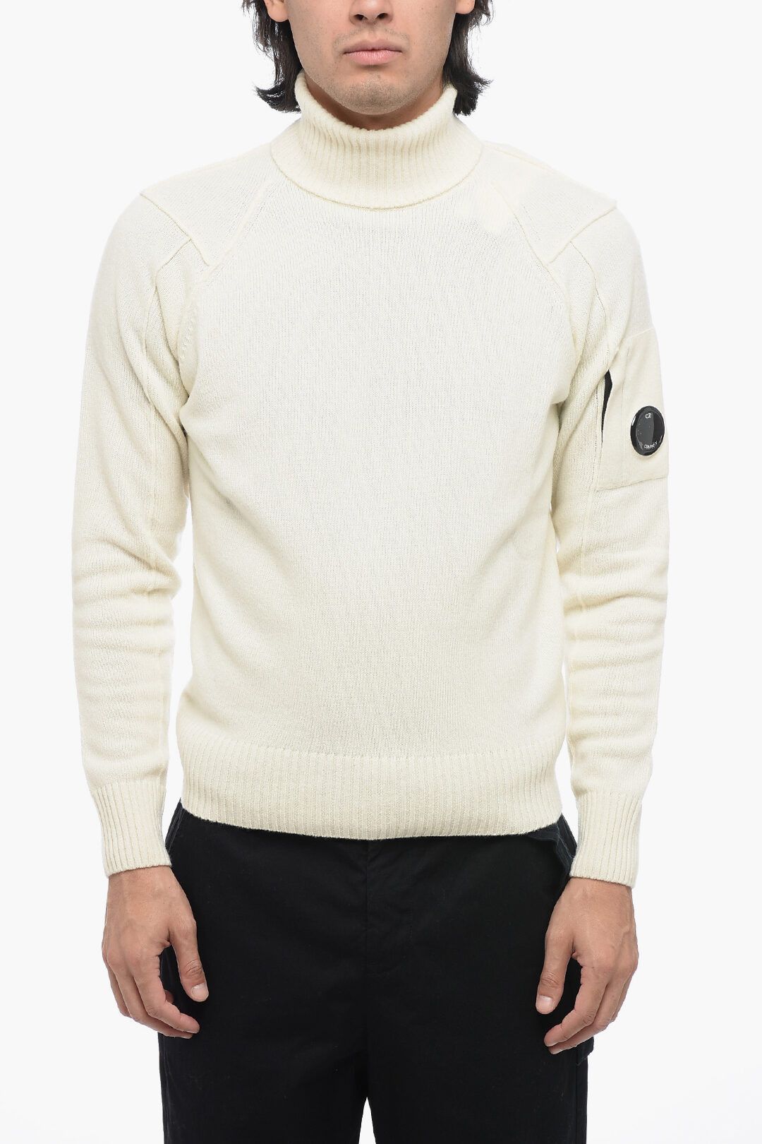 C.P. Company og1mm1024 Turtleneck Sweater in White Size US S / EU 44-46 / 1 - 1 Thumbnail