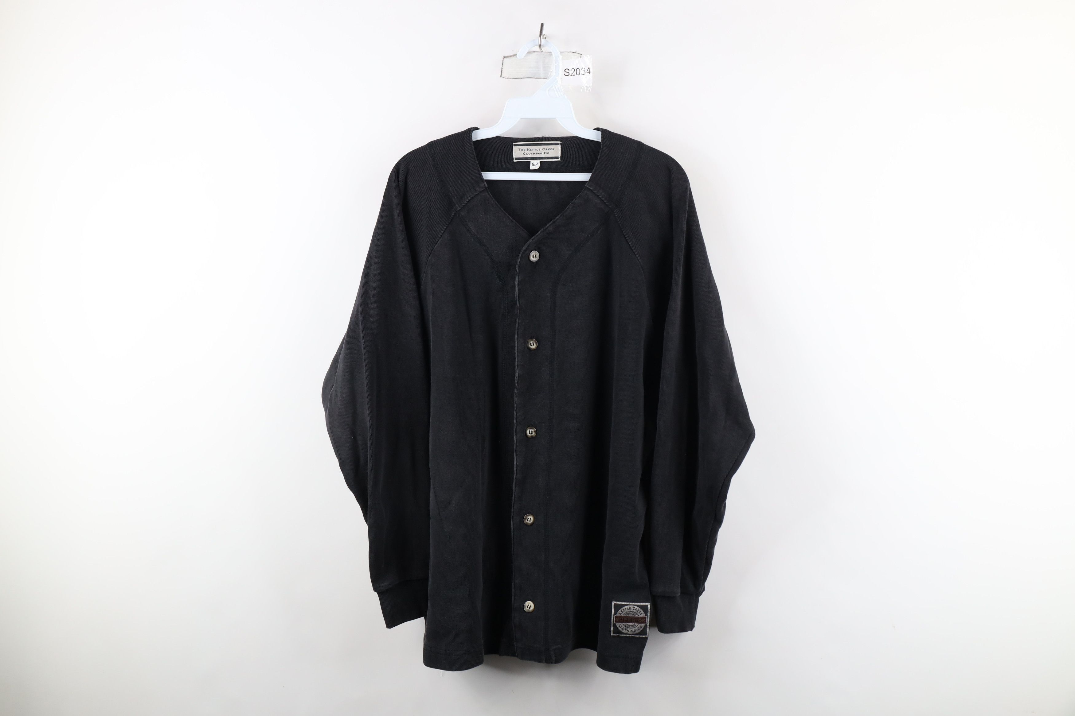 Vintage Vintage 90s Streetwear Heavyweight Ribbed Knit Button Shirt Size US S / EU 44-46 / 1 - 1 Thumbnail