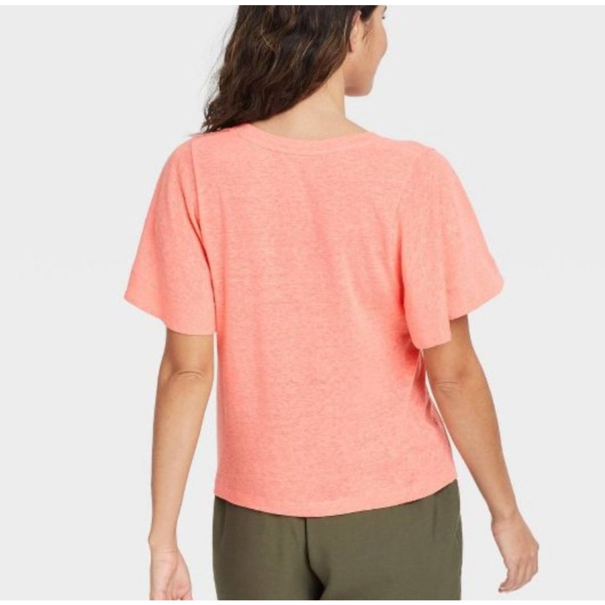 Other A New Day Linen Scoop Neck Flutter Sleeve Size Large Peach Size L / US 10 / IT 46 - 2 Thumbnail