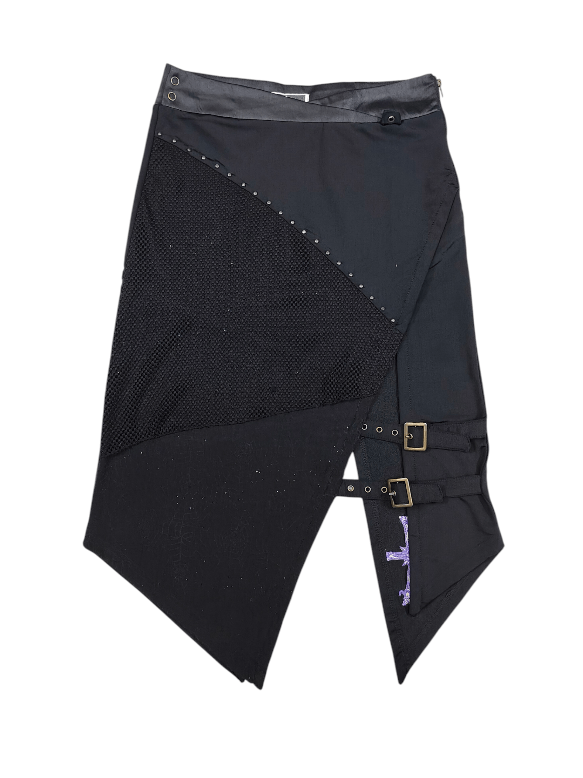 Seditionaries ❤️‍🔥Ozz On 🇯🇵 Asymmetric Gothic Mesh Stud Vkei Skirt Size 29" - 1 Thumbnail