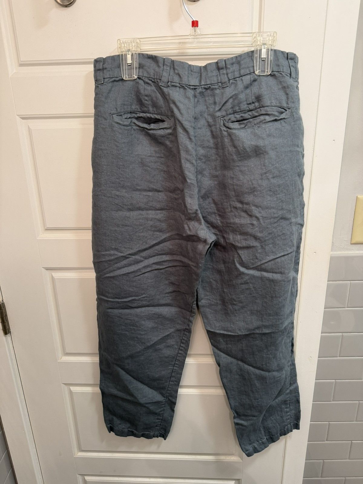 18 East 18 EAST JIAN SINGLE PLEAT PANT - SLATE LINEN SIZE L Size US 36 / EU 52 - 2 Thumbnail
