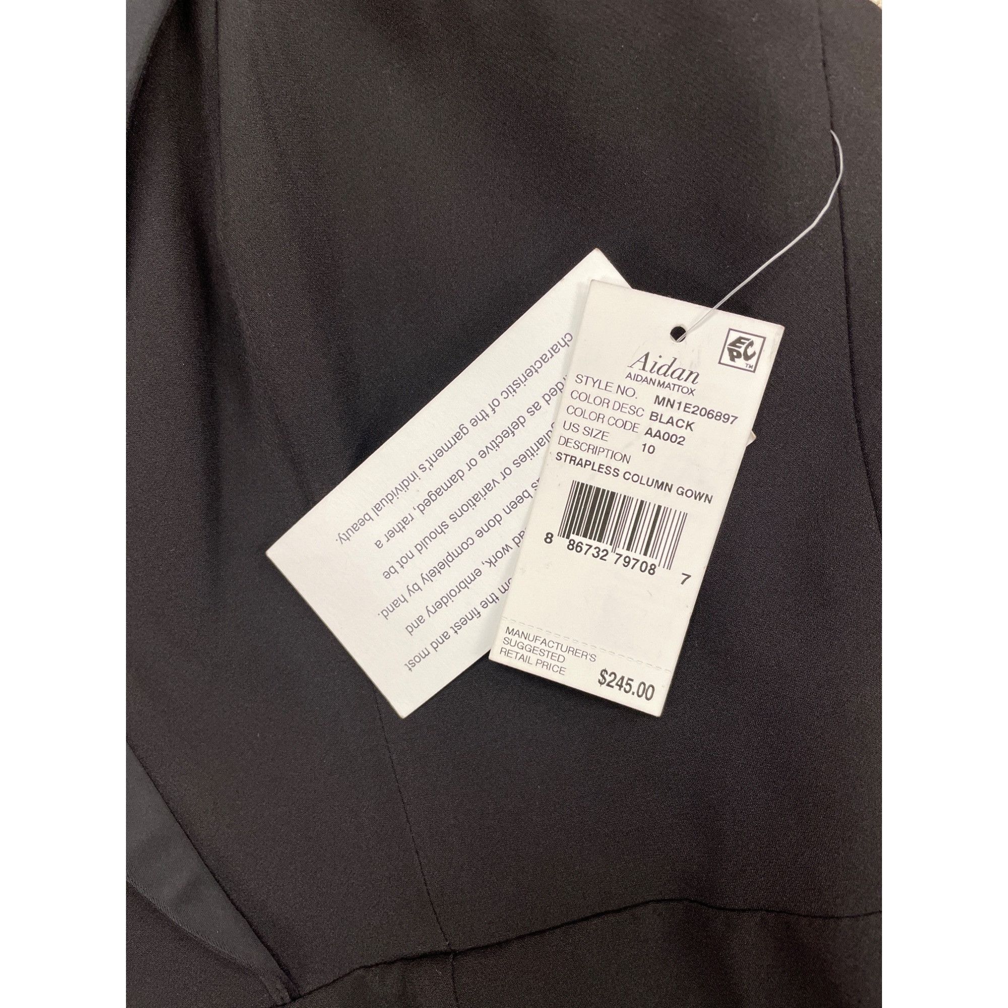 Other Aidan Mattox Women's Long Black Dress with Side Slit Size 10 Size L / US 10 / IT 46 - 3 Thumbnail