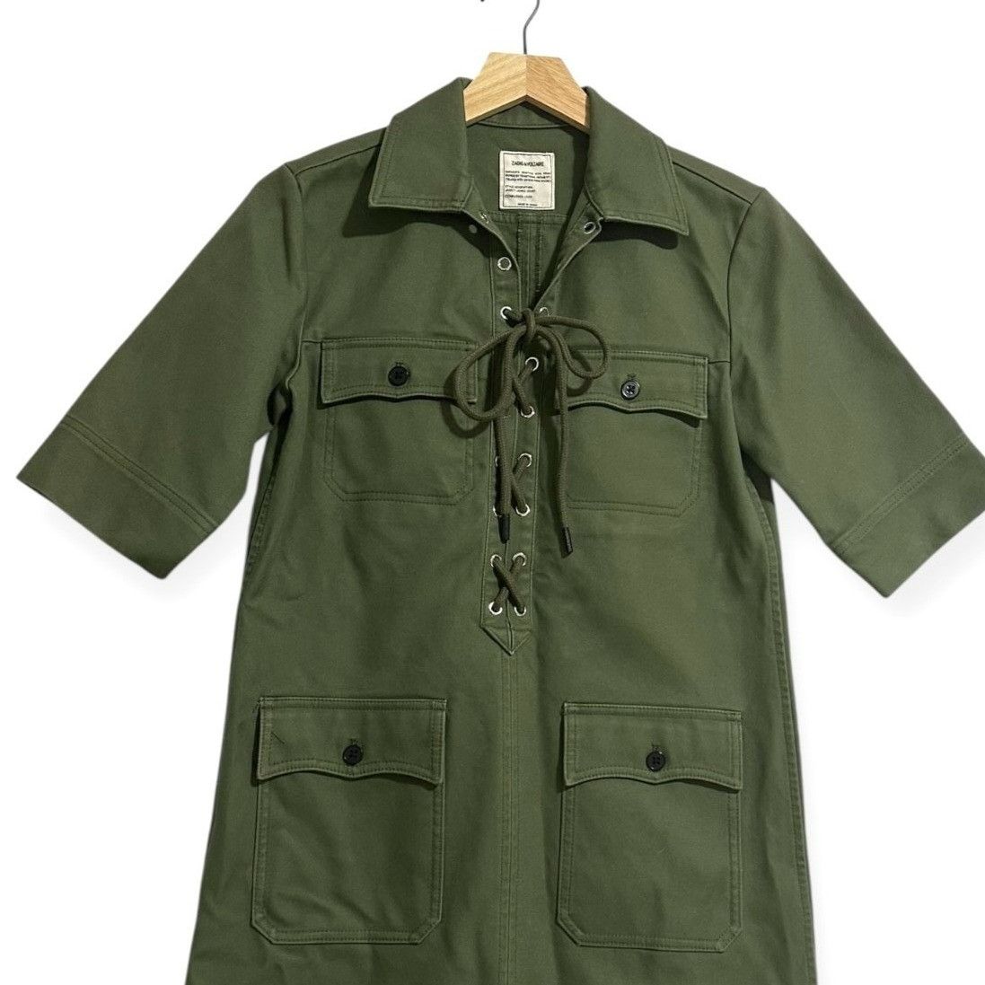 Zadig & Voltaire Zadig & Voltaire Record Brodé Tigre Shirt Dress in khaki/arm Size XS / US 0-2 / IT 36-38 - 6 Thumbnail