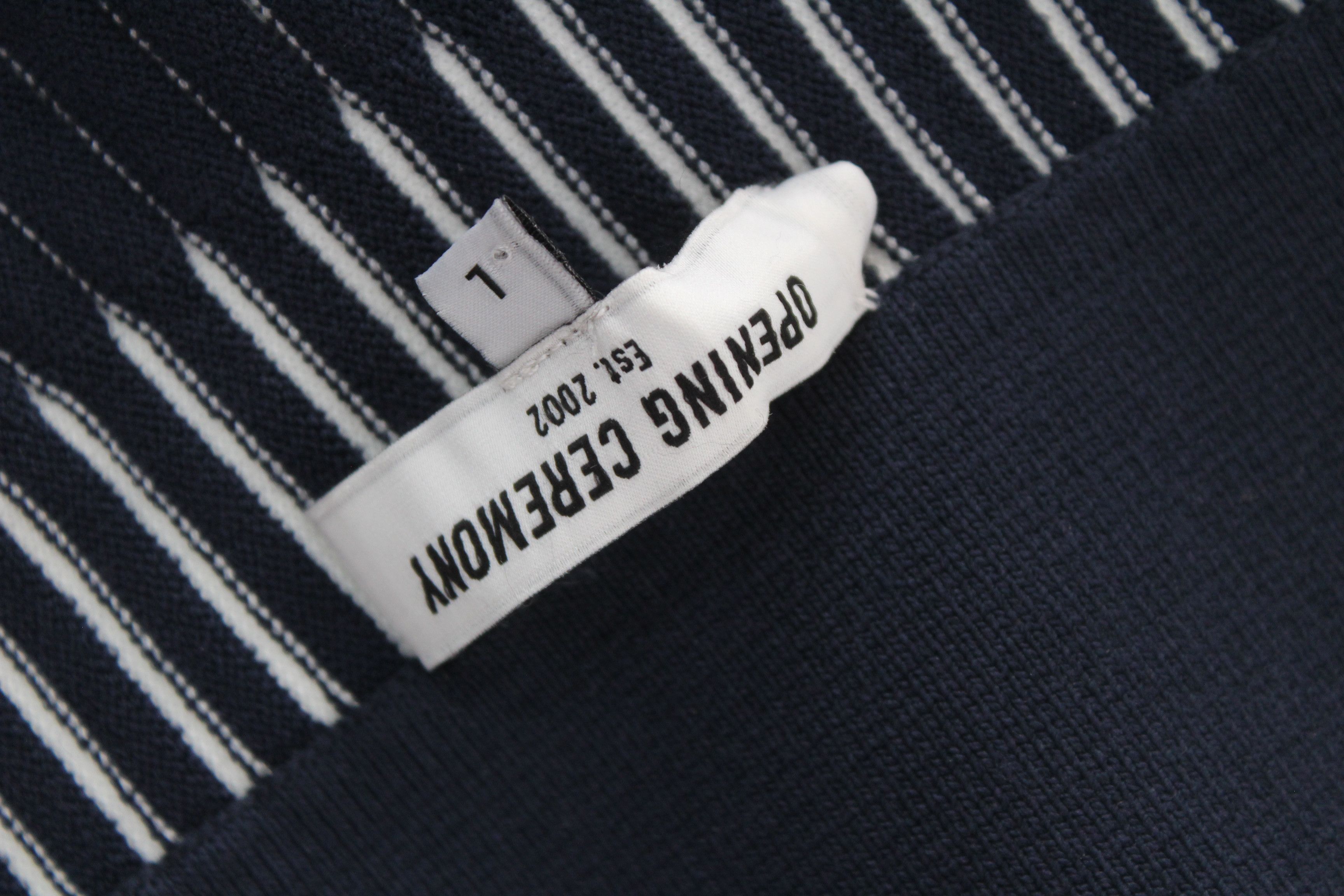 Opening Ceremony Opening Ceremony Striped Knit Pleated Mini Skirt Navy Size 34" / US 12 / IT 48 - 8 Thumbnail