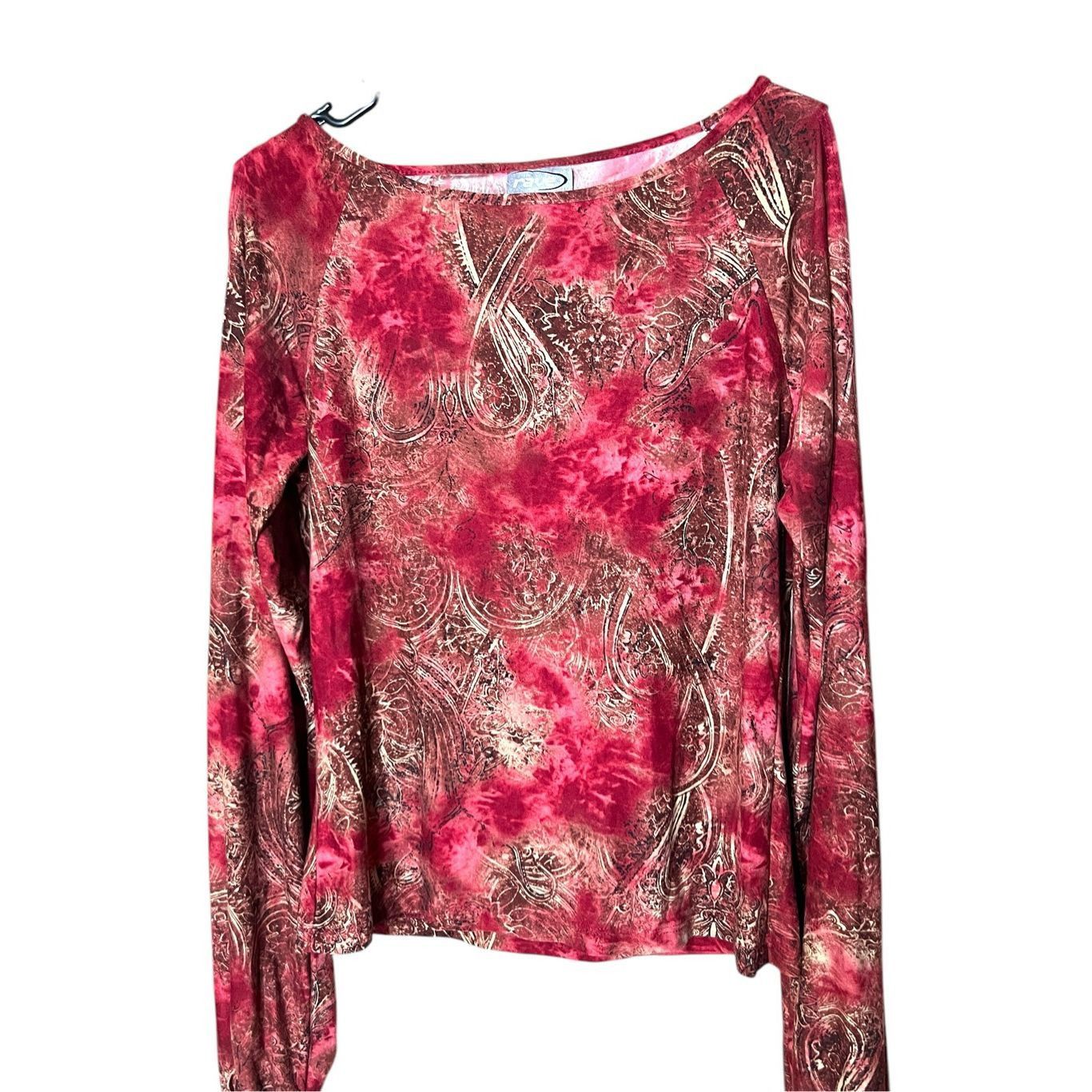 Other Vintage Rave Y2K Cold Shoulder Paisley Long Sleeve Blouse Size L Size L / US 10 / IT 46 - 2 Thumbnail