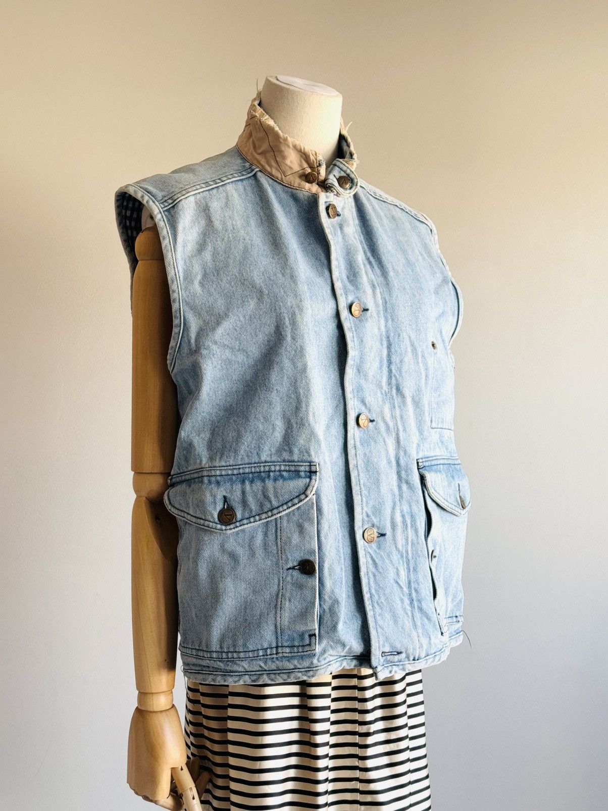 Valentino × Vintage RARE vintage Valentino denim jean vest Size XL / US 12-14 / IT 48-50 - 1 Thumbnail