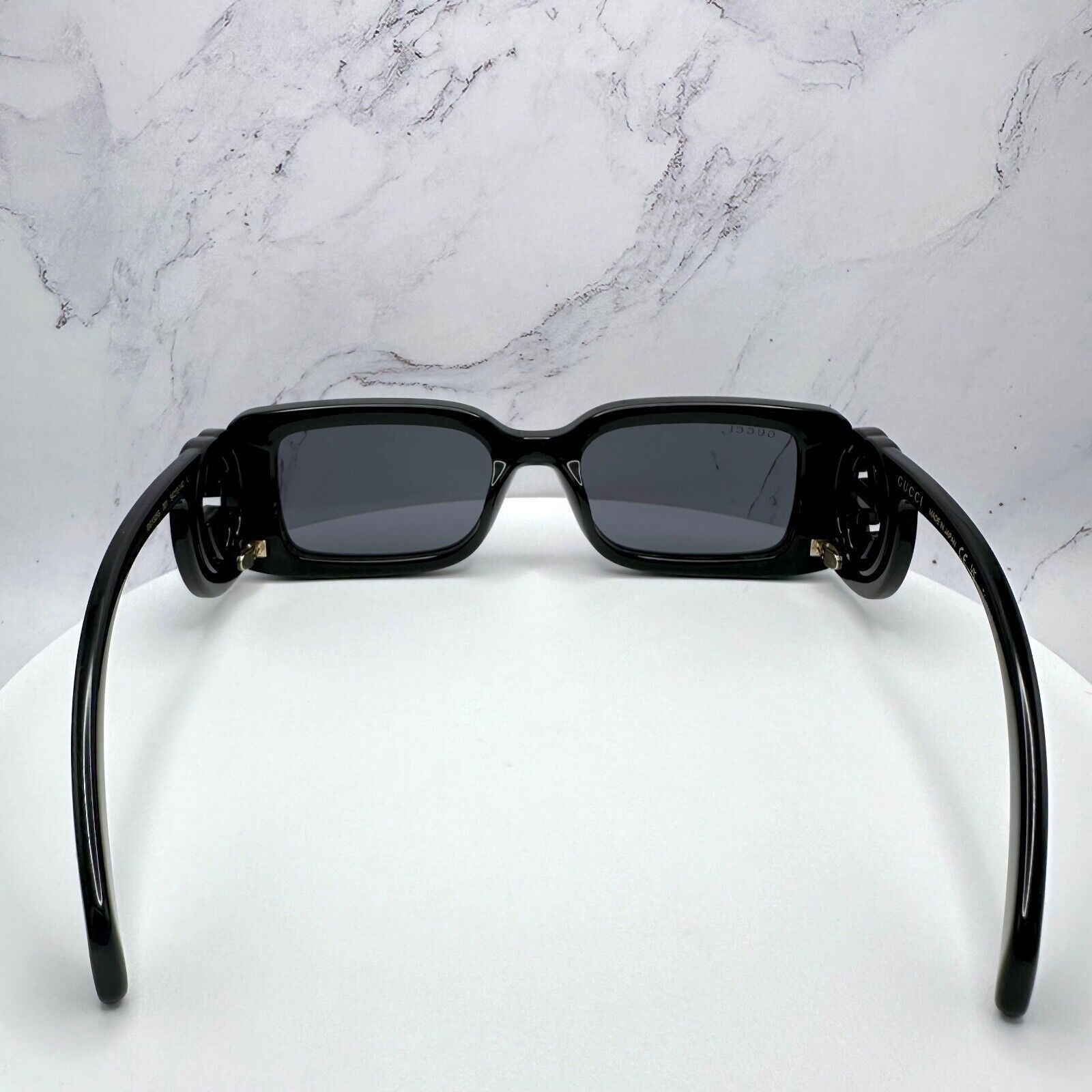Gucci Gucci Black Sunglasses Square Interlocking GG Logo New Size ONE SIZE - 15 Thumbnail