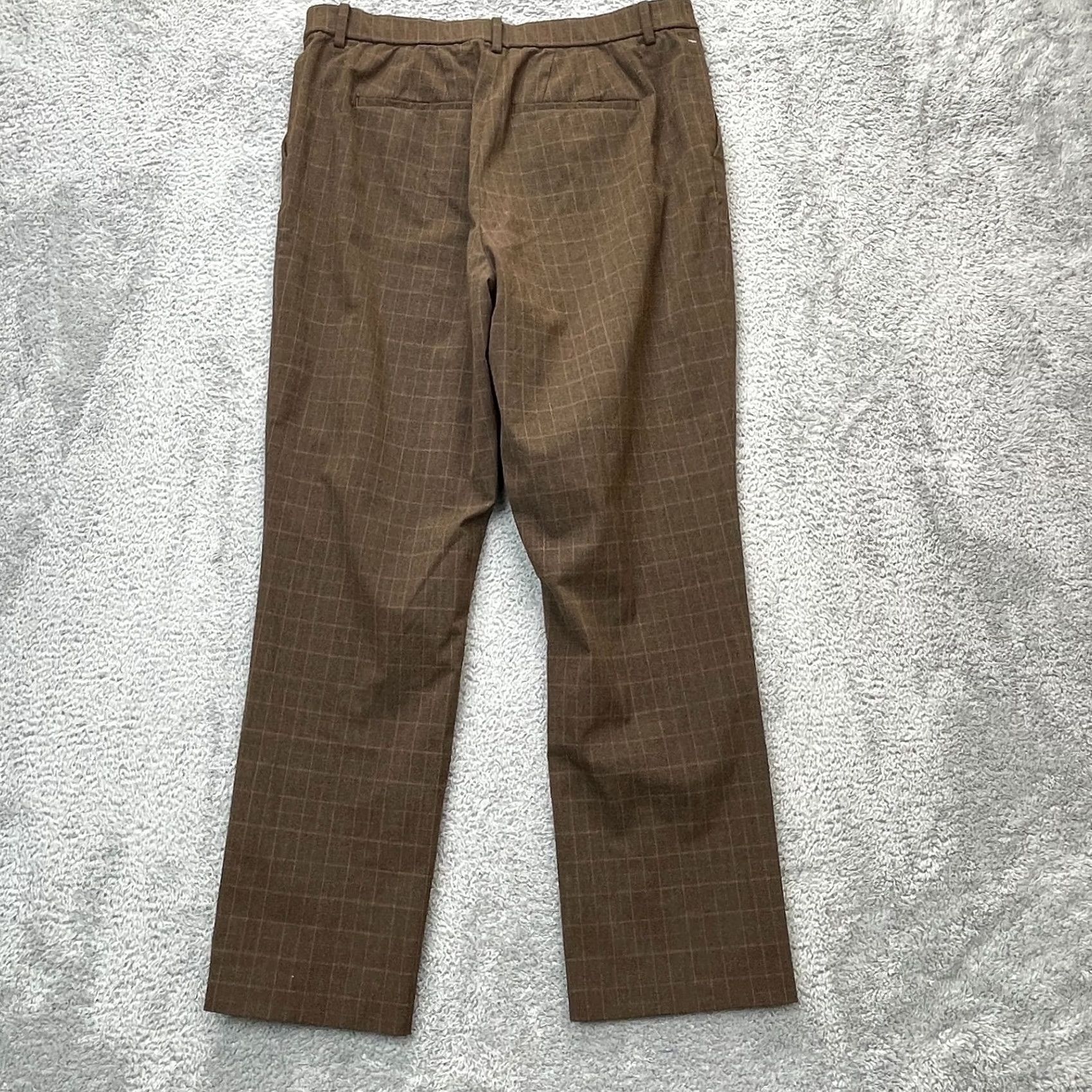Uniqlo Uniqlo Womens Large Brown Glen Plaid Smart Ankle Pants Stretch Wrinkle Resistant Size 24" / US 00 / IT 34 - 2 Thumbnail