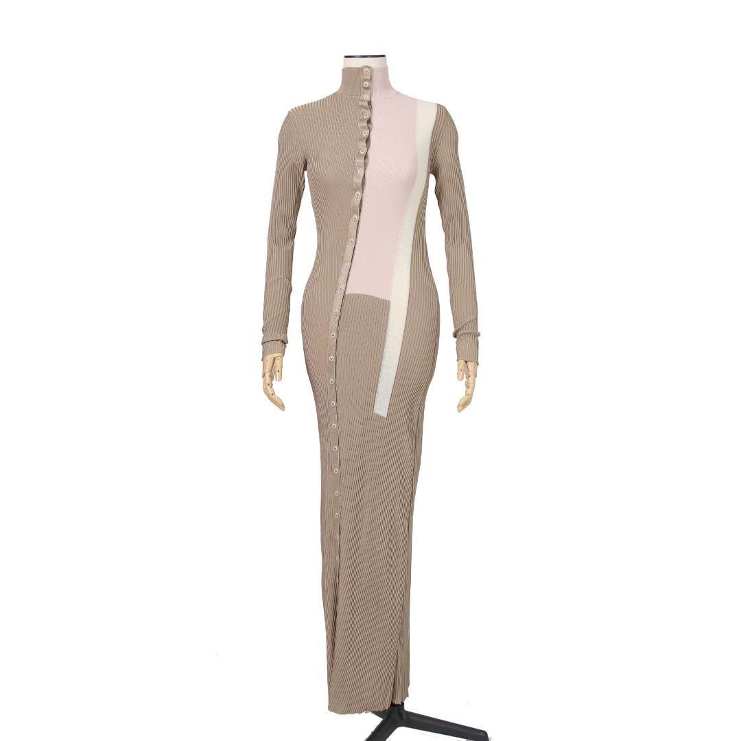 Fendi FENDI color-block silk maxi dress ss2018 size 38, beige. Size XS / US 0-2 / IT 36-38 - 1 Thumbnail