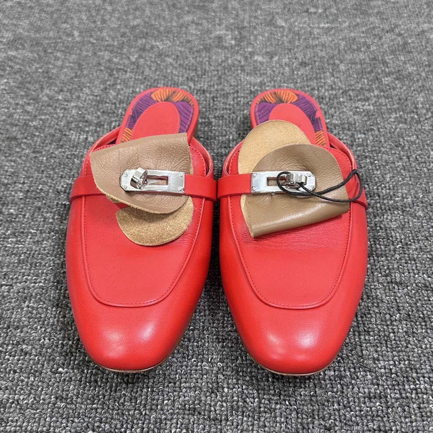 Hermes HERMES Red Kelly Slide 98 New Size US 5.5 / IT 35.5 - 2 Thumbnail