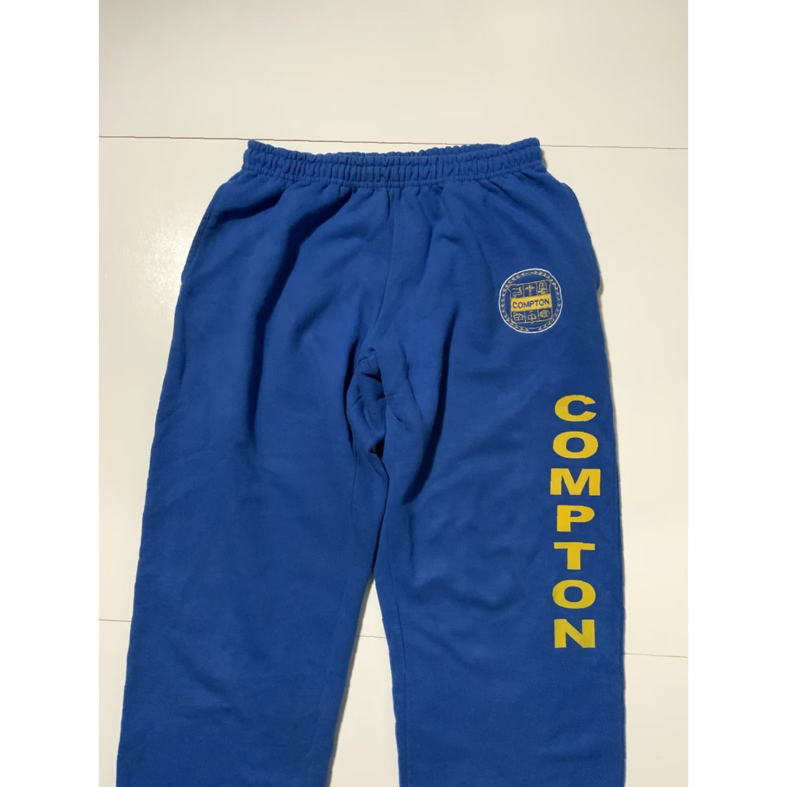 Gildan VINTAGE City Of Compton California Embroidered Blue Fleece Wide-Leg Sweatpants M Adult Blue Wide Leg Sweatpants Mens Size US 31 - 5 Thumbnail