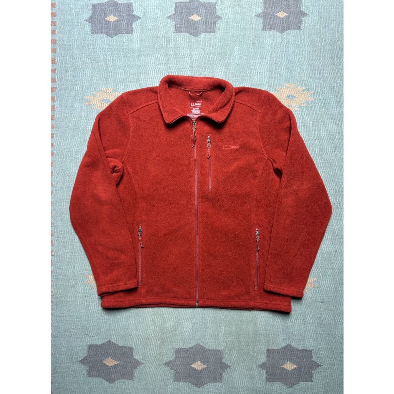 Vintage VINTAGE LL Bean fleece jacket full zip synchilla 3 pocket red orange snow ski men’s XL Size US XL / EU 56 / 4 - 2 Thumbnail