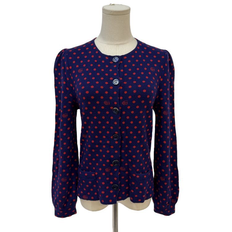 Gucci Gucci GG Polka Dot Wool Cardigan Size S Size S / US 4 / IT 40 - 1 Thumbnail