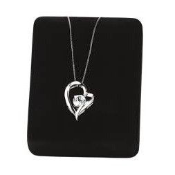 Other Sterling Silver Heart Pendant Necklace White Topaz Gemstone Size ONE SIZE - 2 Thumbnail