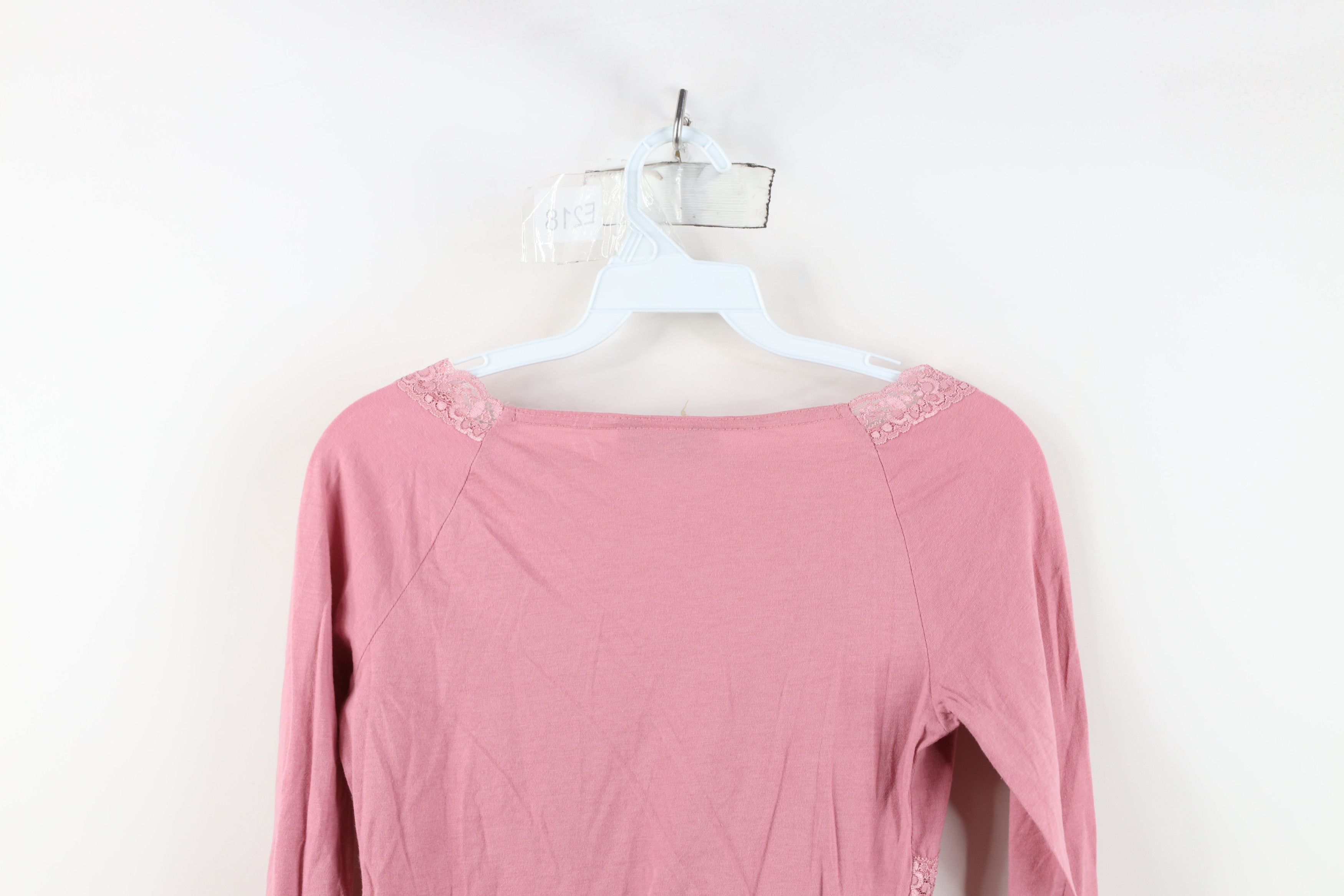 Vintage Vintage 90s Y2K Babydoll Lace Marled Shirt Top Pink USA Size M / US 6-8 / IT 42-44 - 11 Thumbnail