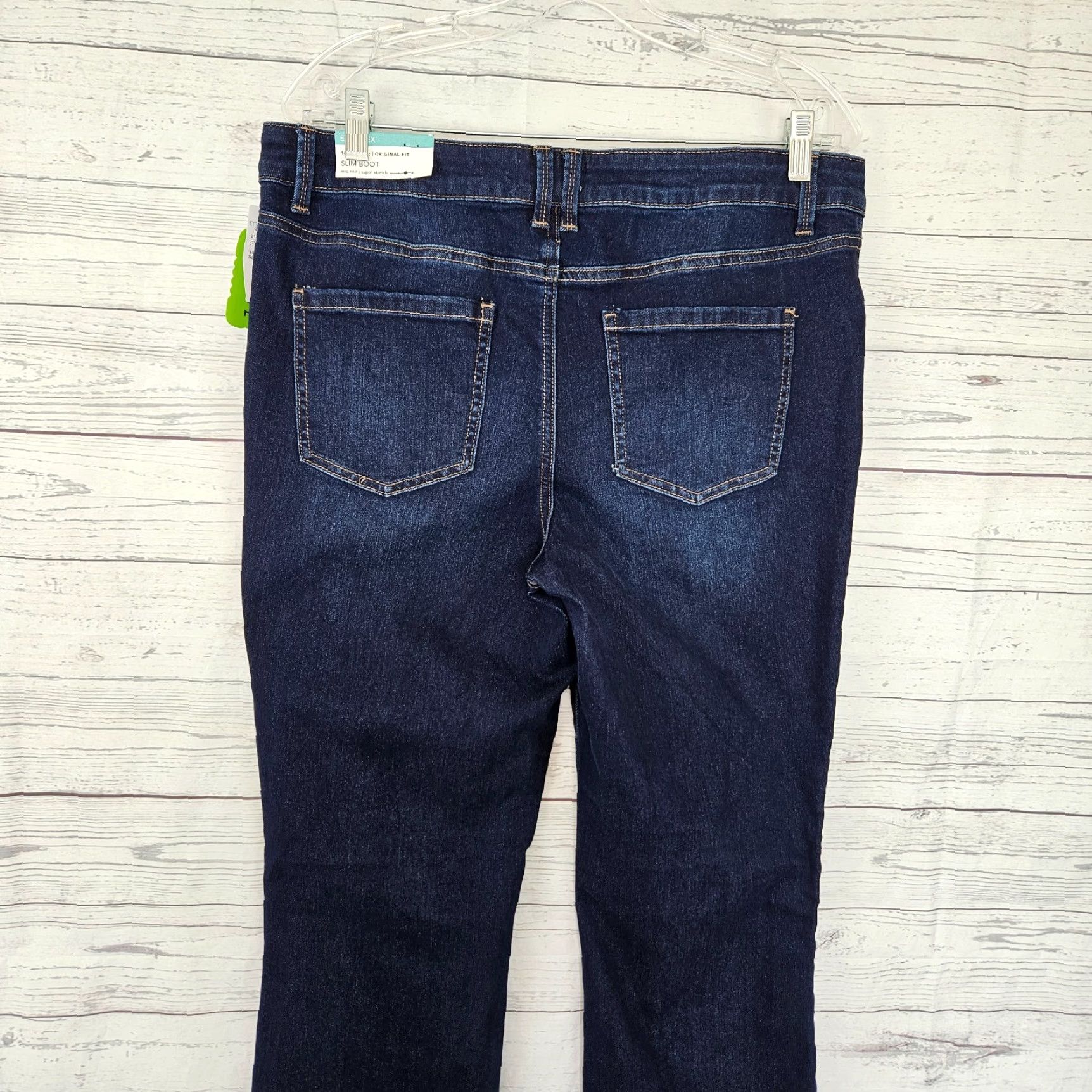 Vintage M Jeans by Maurices Womens Slim Boot Jeans Sz 14 Blue Dark Wash Mid Rise Size 36" / US 14 / IT 50 - 4 Thumbnail