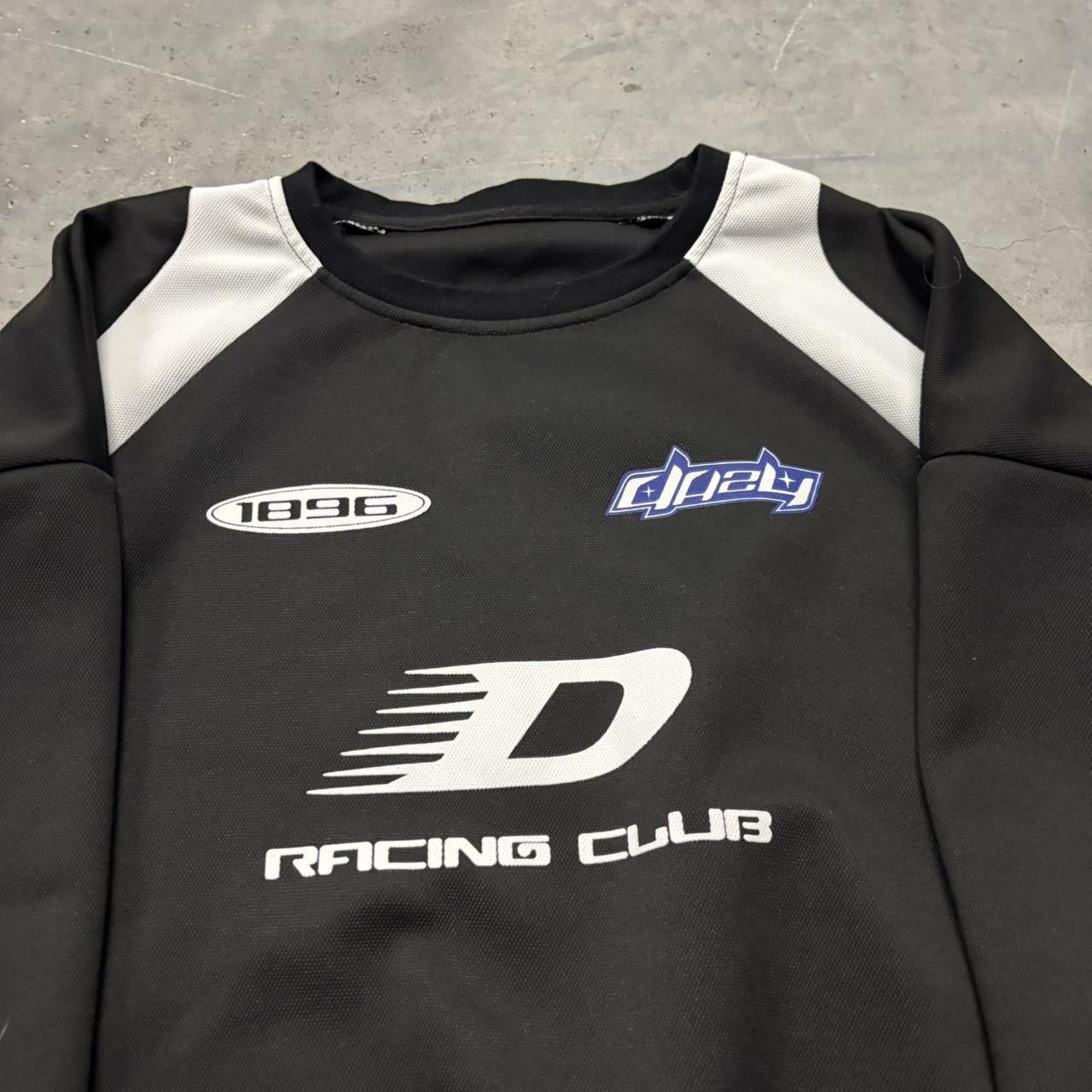 Japanese Brand × Vintage Crazy Vintage Y2K/2000s Black & White Racing Streetwear Pullover Sweatshirt! Size US XL / EU 56 / 4 - 2 Thumbnail