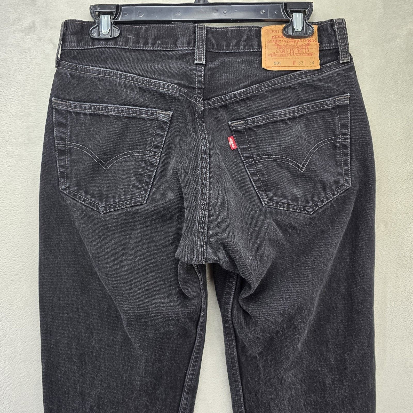Levi's Vintage Levi 501 Jeans Mens 33 x34 (Fits 30x30) Black Y2K Size US 30 / EU 46 - 8 Thumbnail