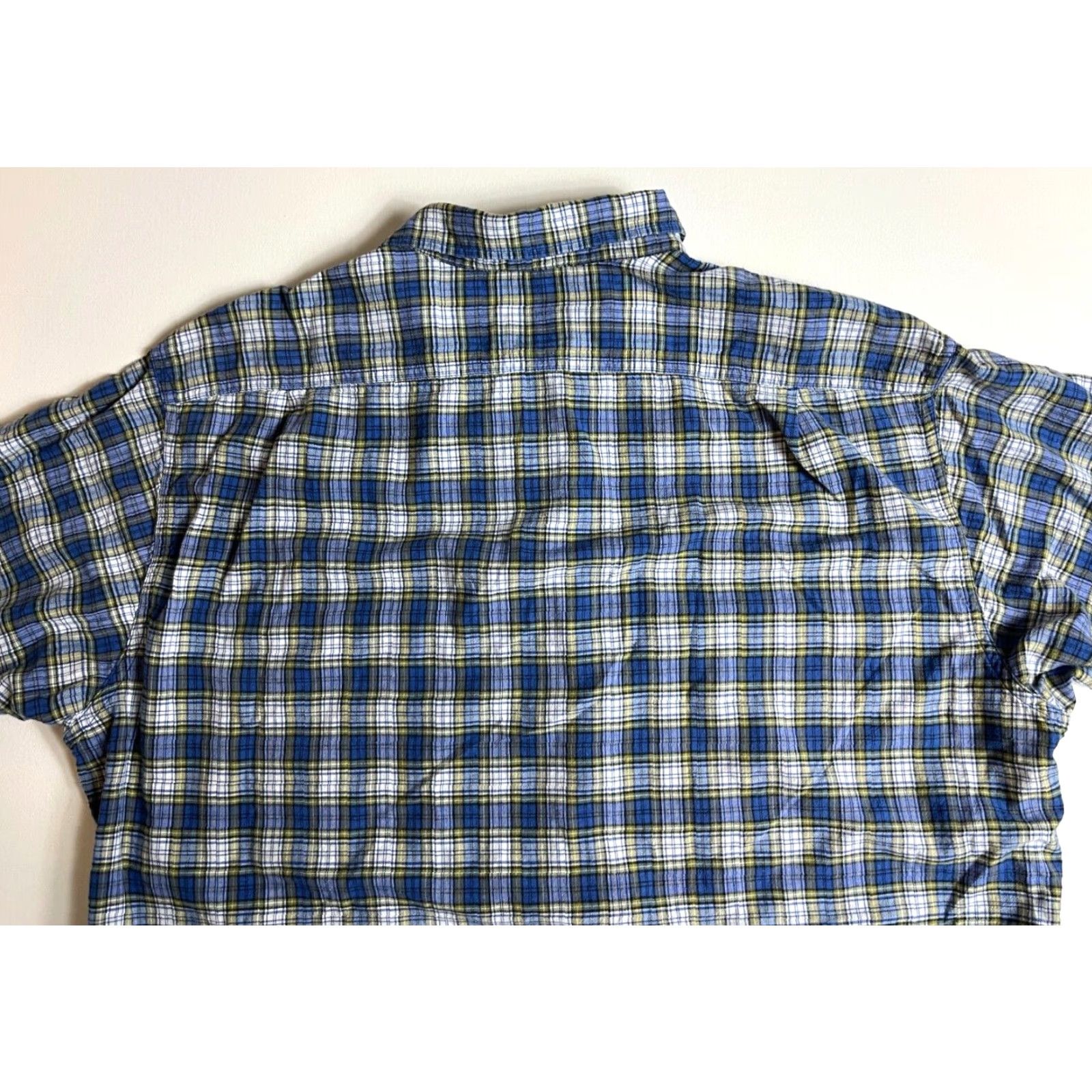 Polo Ralph Lauren VINTAGE Polo Jeans Co. Ralph Lauren Short Sleeve Button-Up Shirt Plaid Sz L Mens Men’s Large Blue Cotton 90s Classic Retro Pockets Size US L / EU 52-54 / 3 - 6 Thumbnail