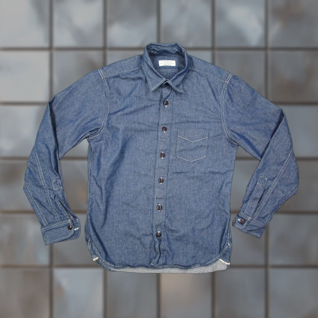 United Arrows United Arrows Shirt Mens Medium Blue Denim Button Up Workwear Made in USA Size US M / EU 48-50 / 2 - 1 Thumbnail