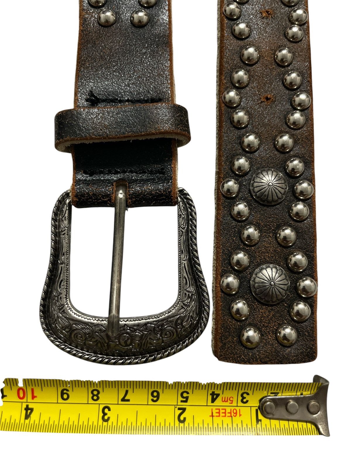 Handmade Studded Belt Leather Unbrand x Handmade Size 36 - 6 Thumbnail