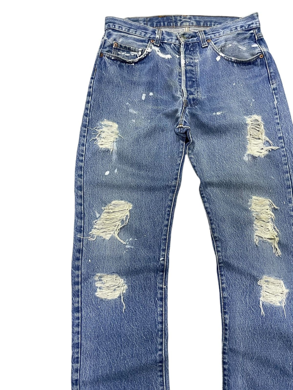 Levi's × Vintage Vintage 80s Levis 501 Button Fly Distressed Jeans Size US 32 / EU 48 - 5 Thumbnail