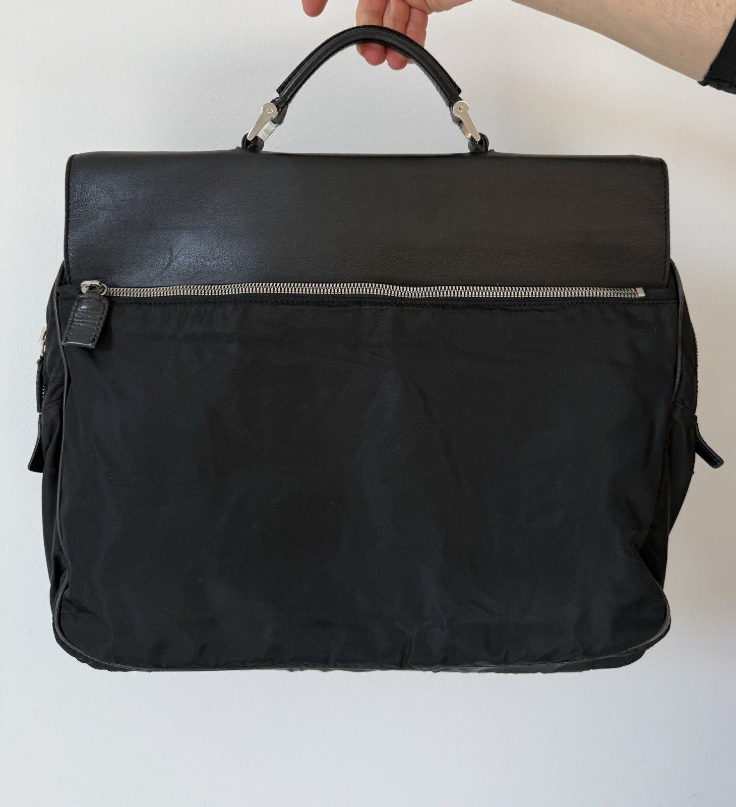 Prada Vintage 1997 Prada Bag Briefcase Mens Handbags Leather Nylon Size ONE SIZE - 9 Thumbnail
