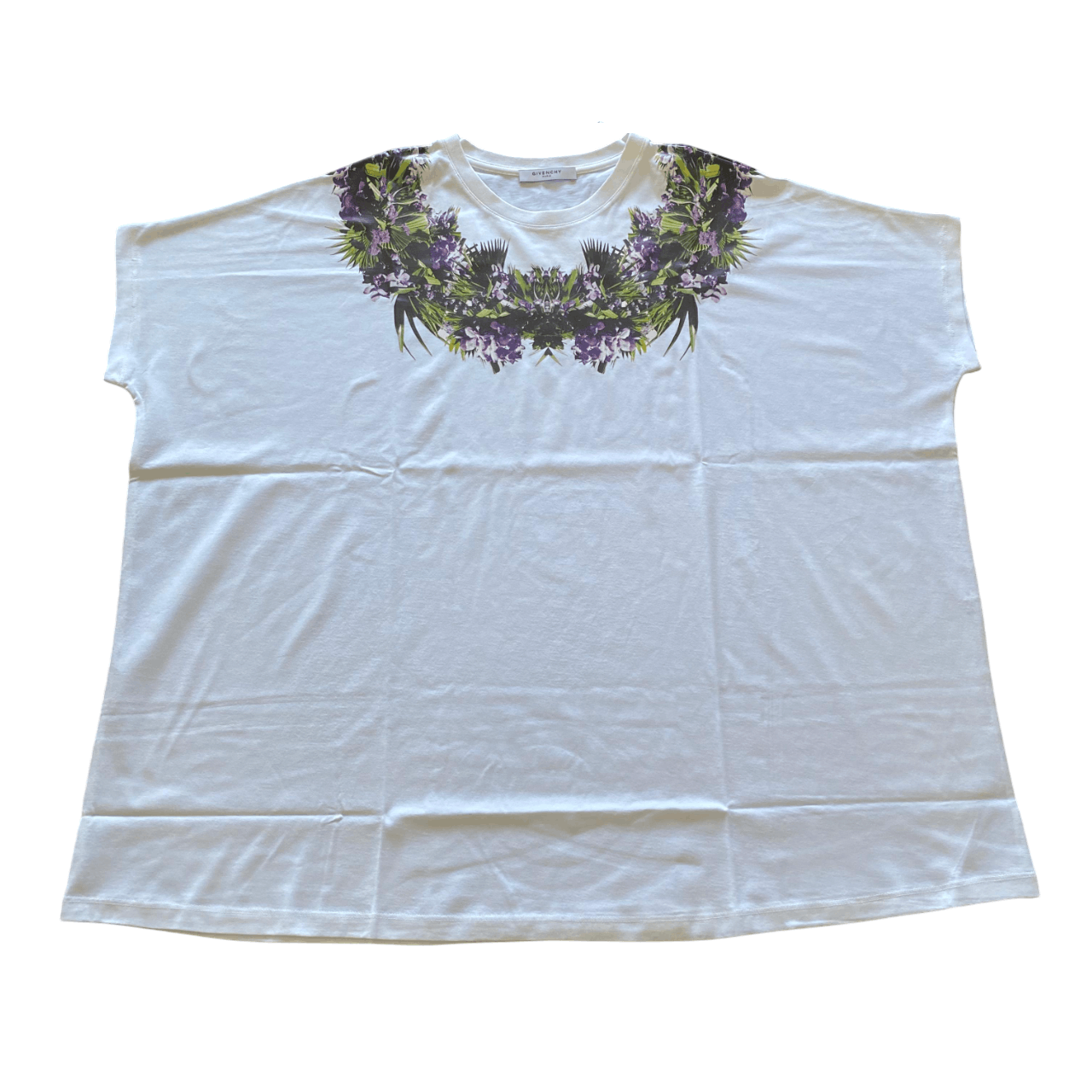 Givenchy 1 of 1 White Seamless Floral Collar Oversized T-Shirt Size L / US 10 / IT 46 - 1 Thumbnail