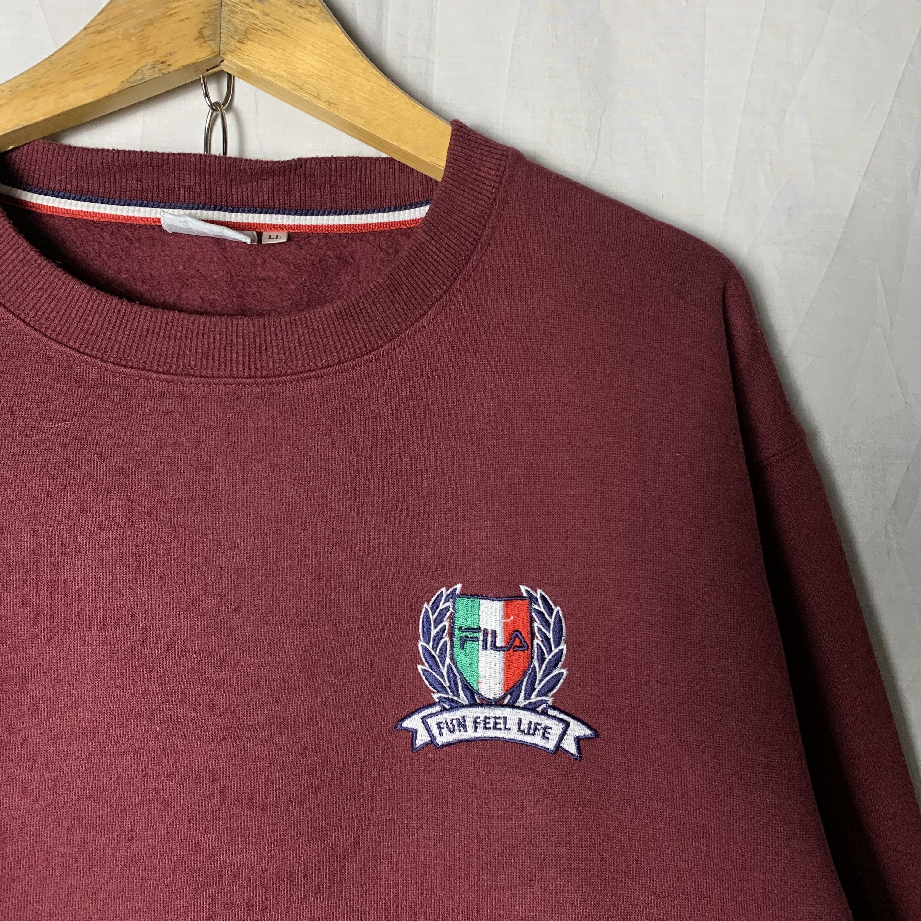 Fila Fila Burgundy Sweatshirt Crewneck Size US L / EU 52-54 / 3 - 4 Thumbnail