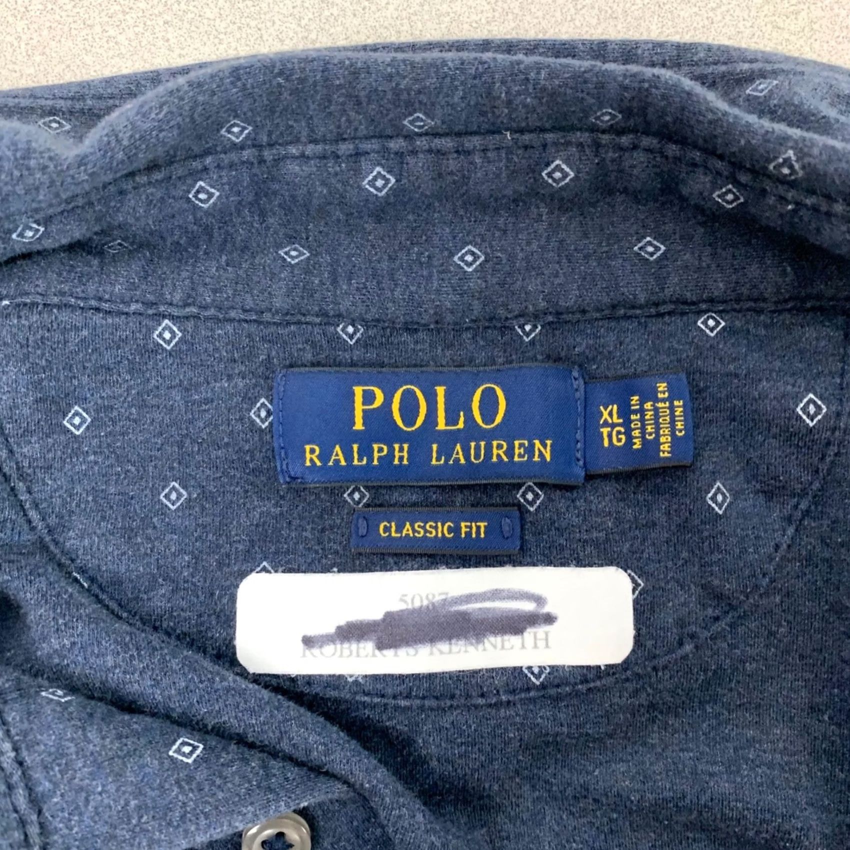 Polo Ralph Lauren Polo Ralph Lauren Polo Shirt Mens XL Navy Blue Geometric Diamond Classic Fit Shirt Mens XL Navy Blue Geometric Diamond Classic Fit Embroidered Logo Size US XL / EU 56 / 4 - 3 Thumbnail