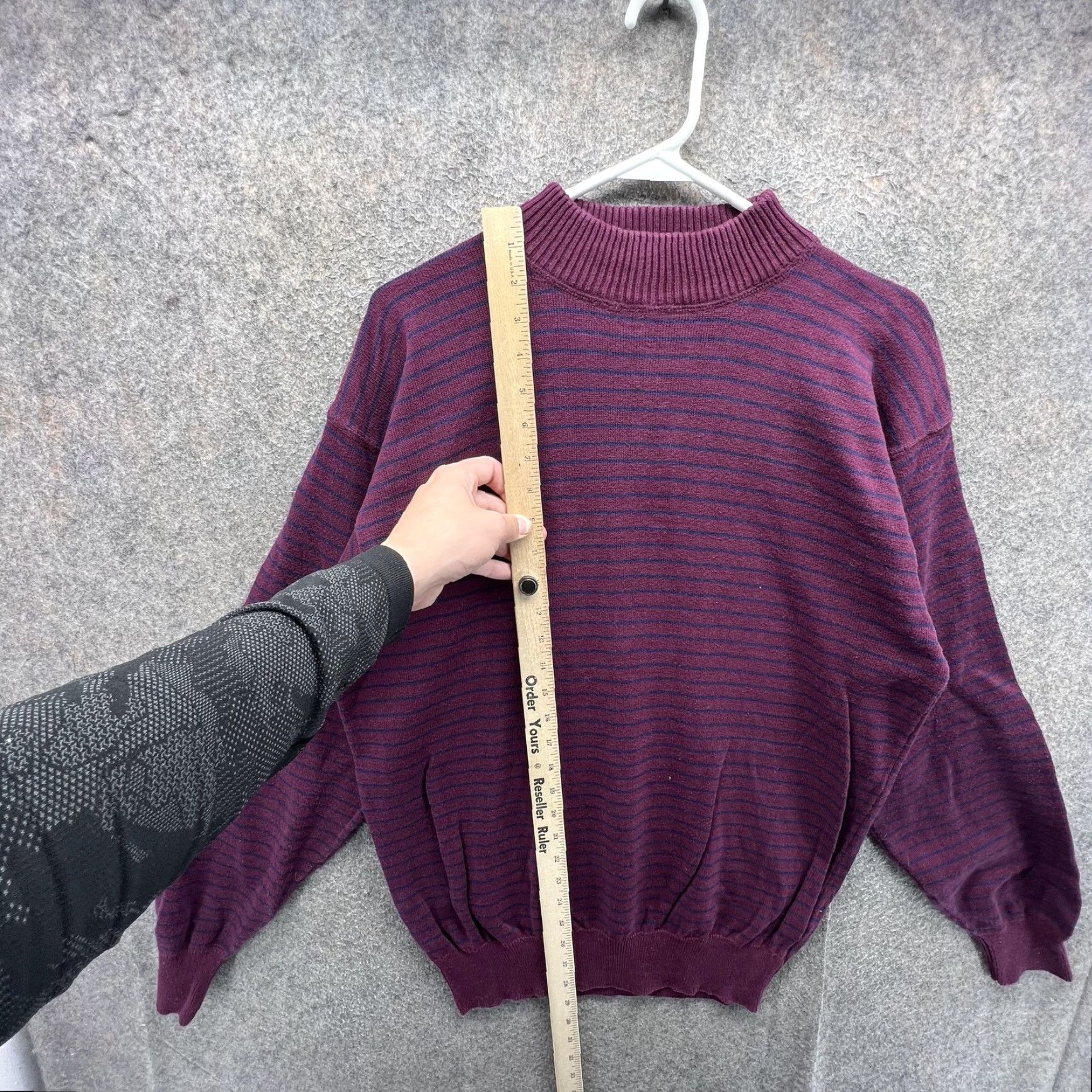 Eddie Bauer VINTAGE Eddie Bauer Sweater Mens Medium Purple Stripe Mock Neck Cotton Knit 90s Size US M / EU 48-50 / 2 - 6 Thumbnail