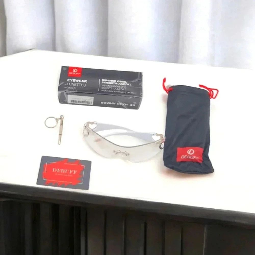Designer Debuff Linked Hearts clear lens white glasses with bag and Size ONE SIZE - 1 Thumbnail